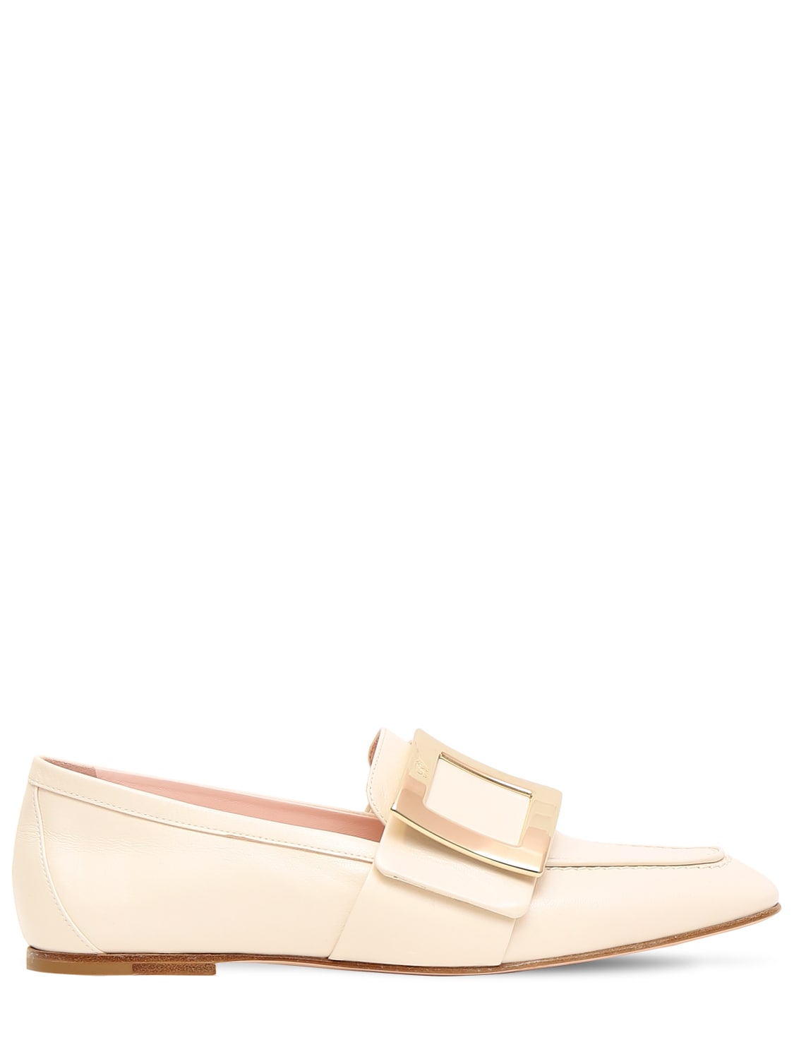 Roger Vivier 25mm Soft Leather Loafers In Off-white