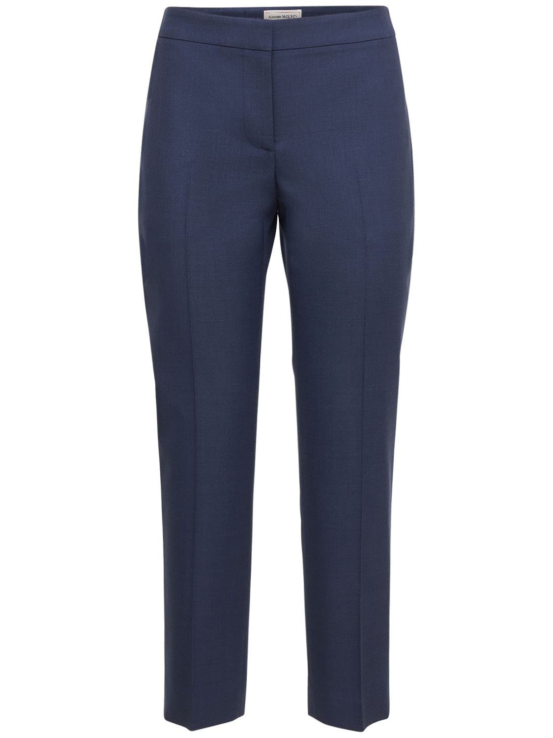 Alexander Mcqueen Tailored Wool Pants In Bright Blu