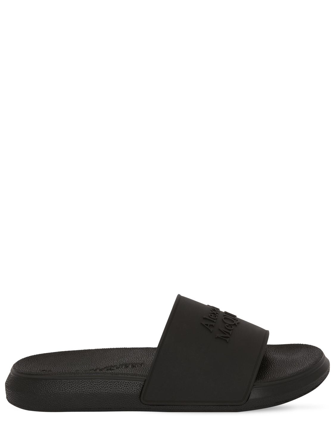 Alexander McQueen - 10mm logo slide sandals - Black | Luisaviaroma