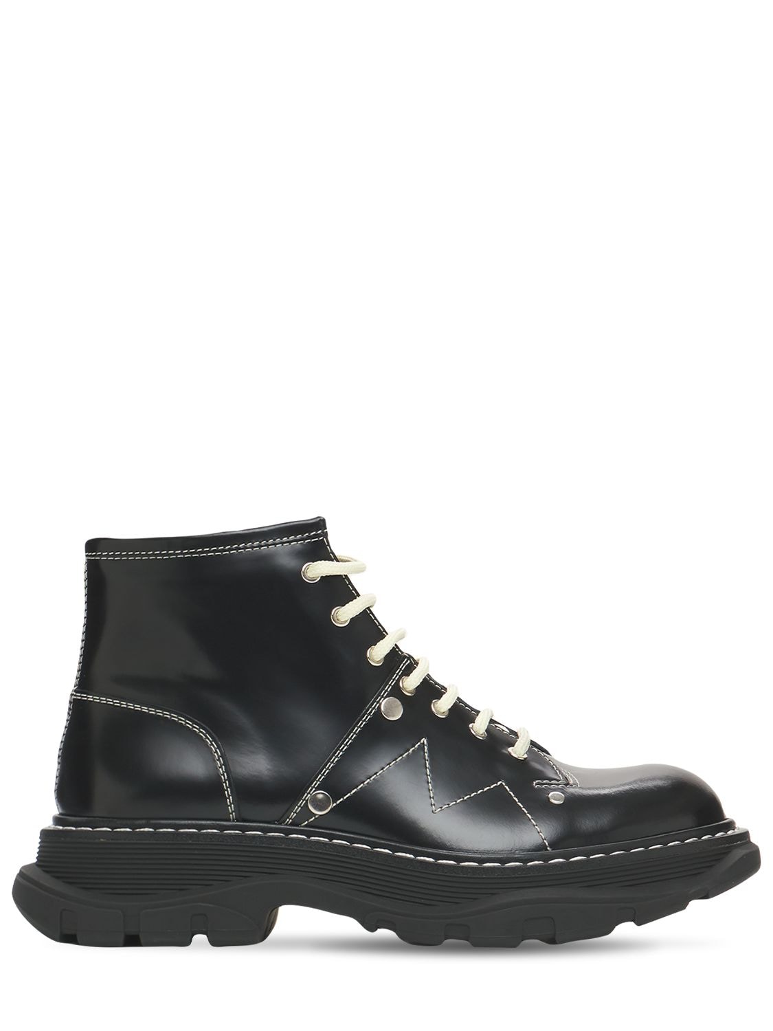 40mm Tread Brushed Leather Combat Boots