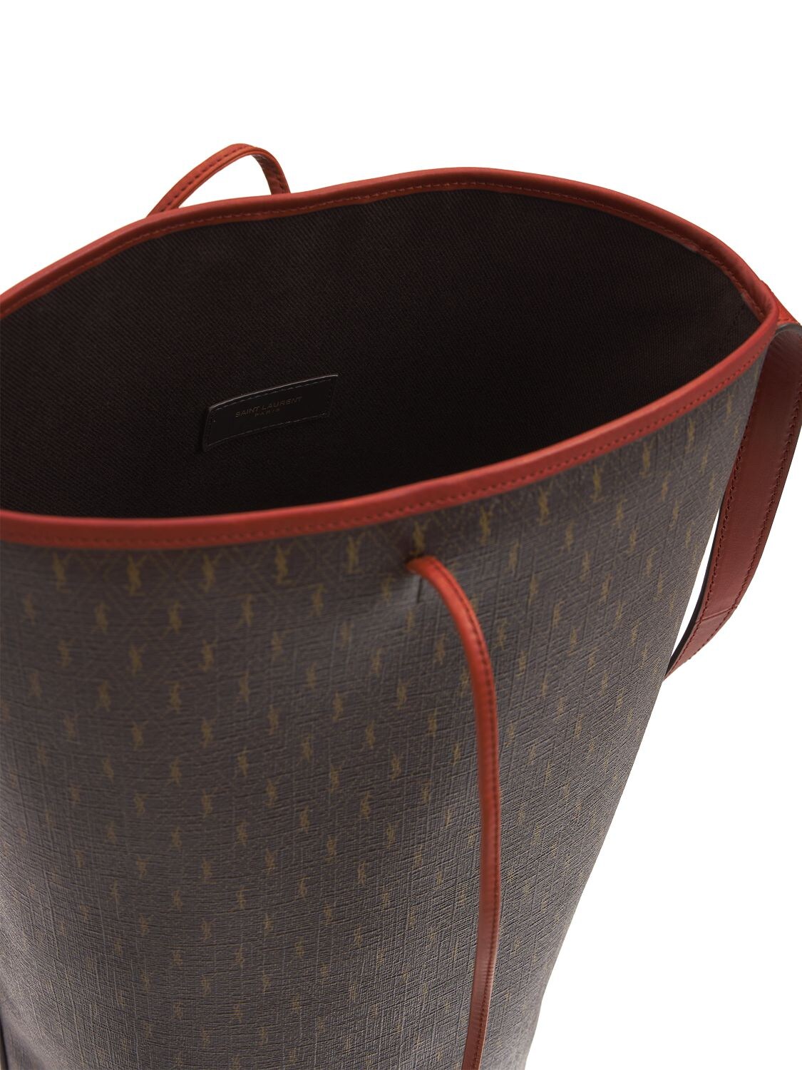 Yves Saint Laurent Brown Coated Canvas/Leather Le Monogramme Bucket Bag