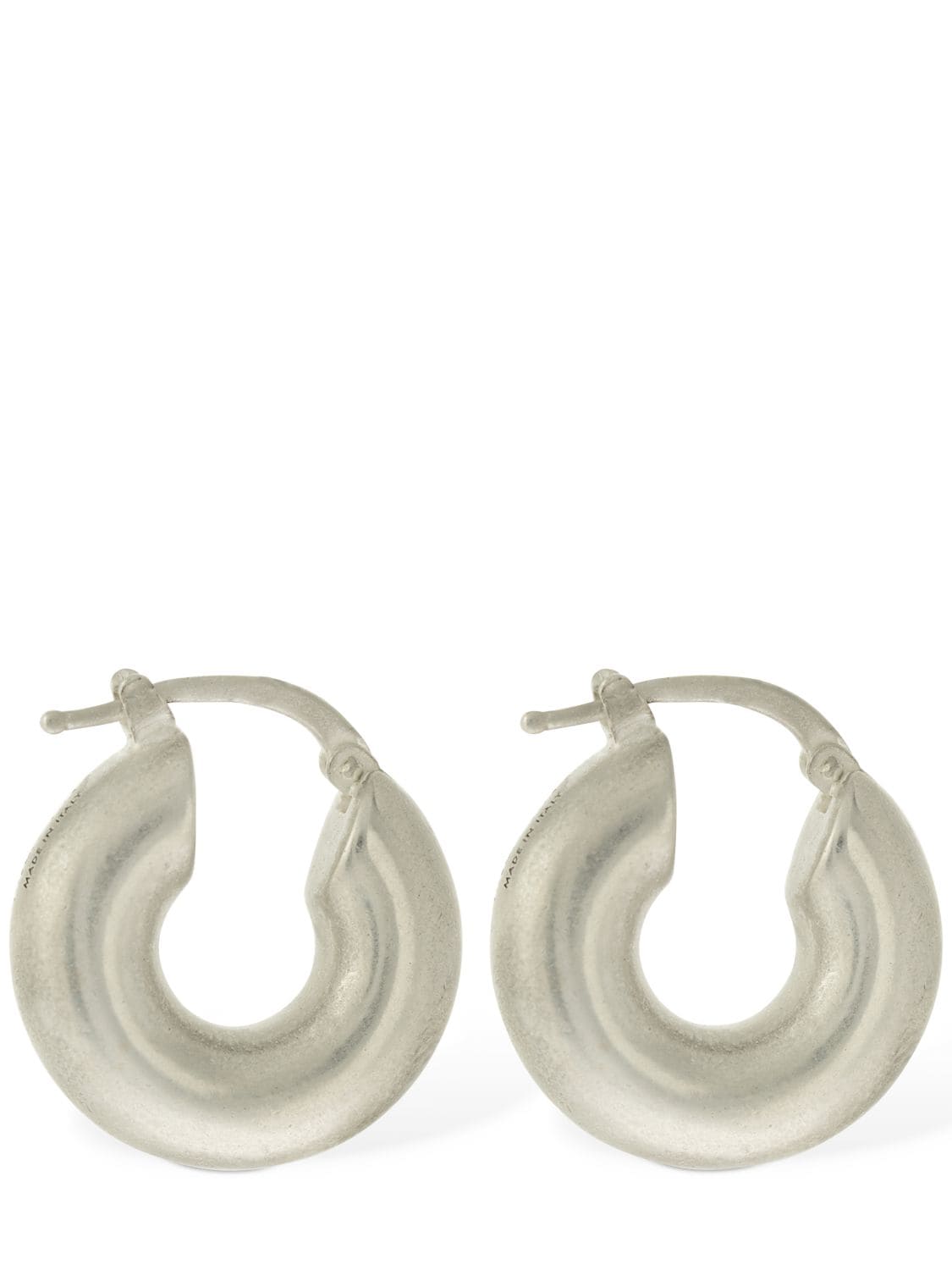 Jil Sander Classic Round 7 Earrings In Silver