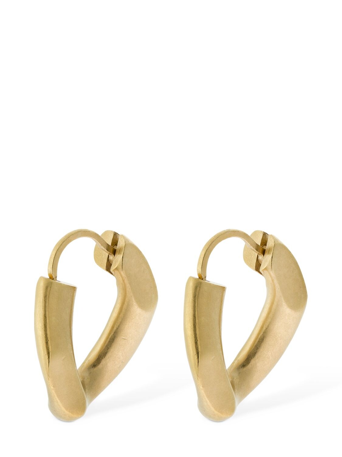Shop Maison Margiela Distorted Hoop Earrings In Gold