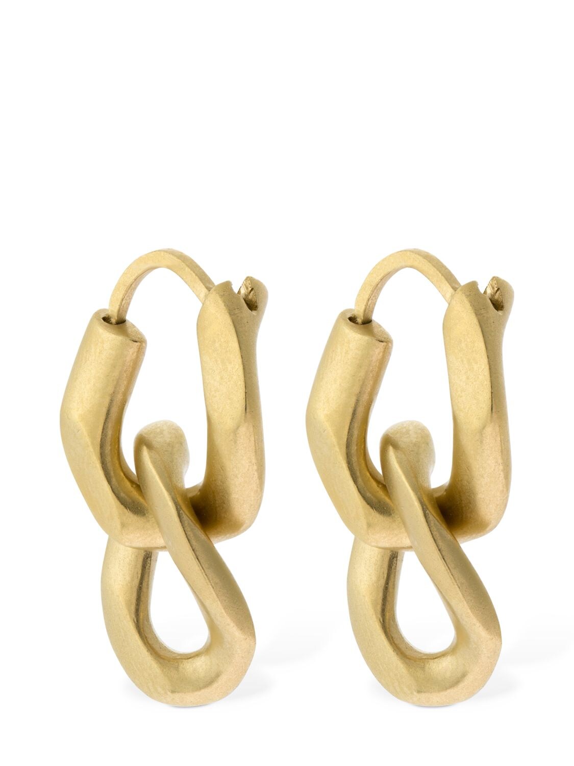 Shop Maison Margiela Double Chain Earrings In Gold