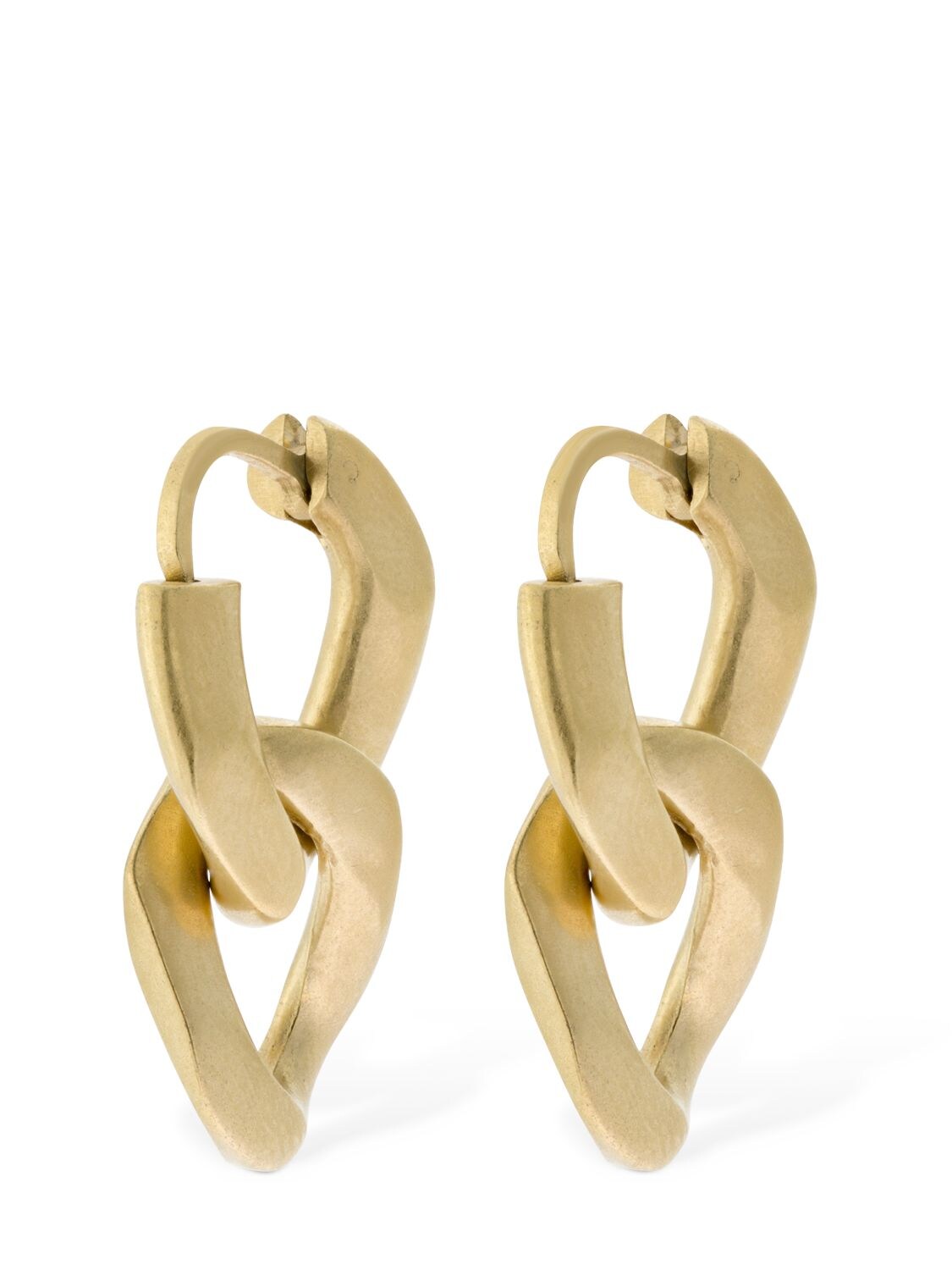 Shop Maison Margiela Double Chain Earrings In Gold