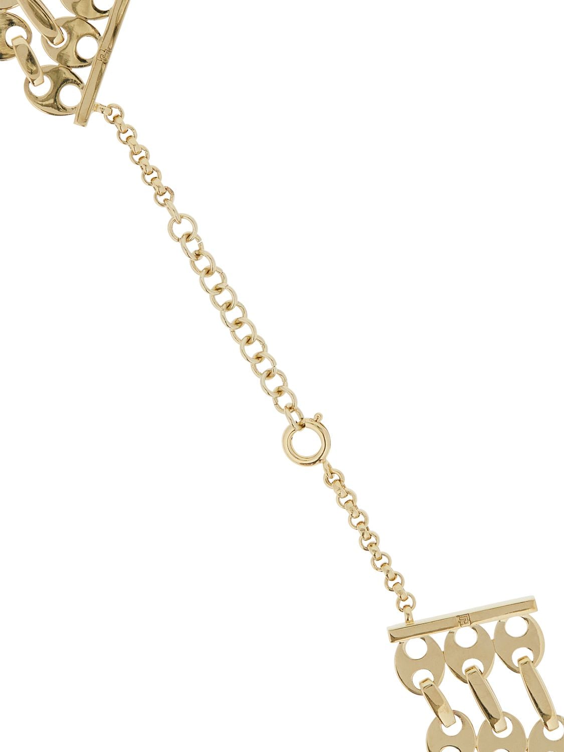 Shop Rabanne Eight Nano Three Row Necklace In Gold