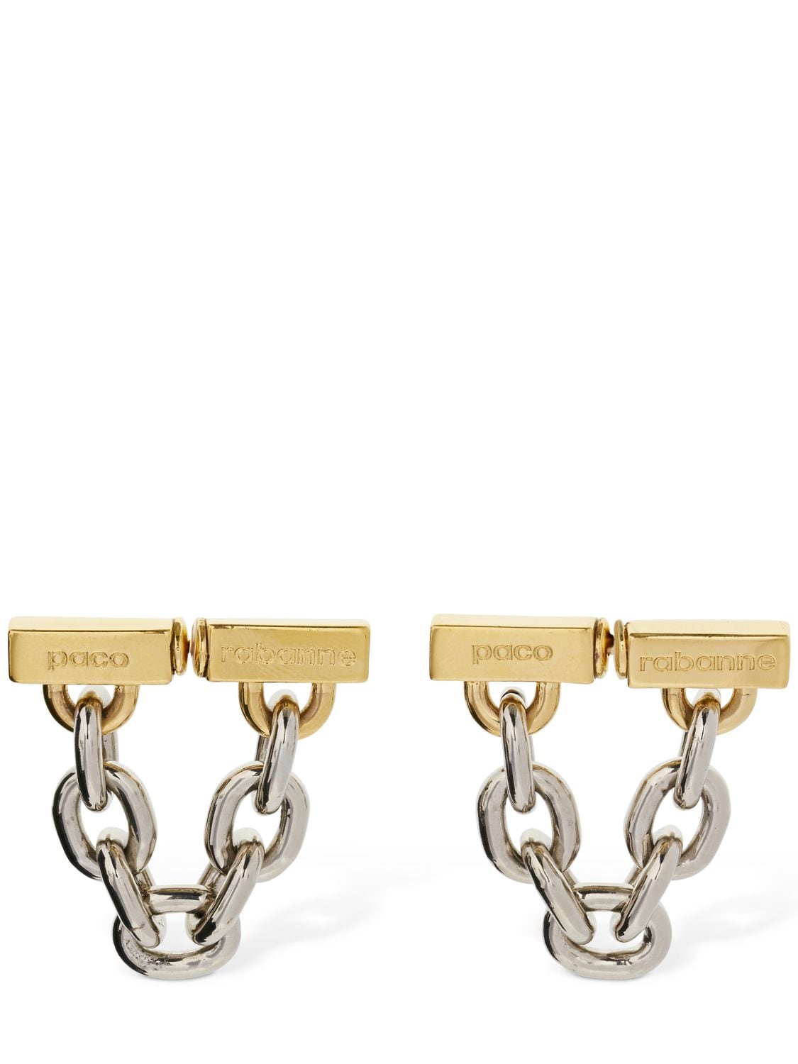 Paco Rabanne Xl Link Chain Earrings In Gold,silver