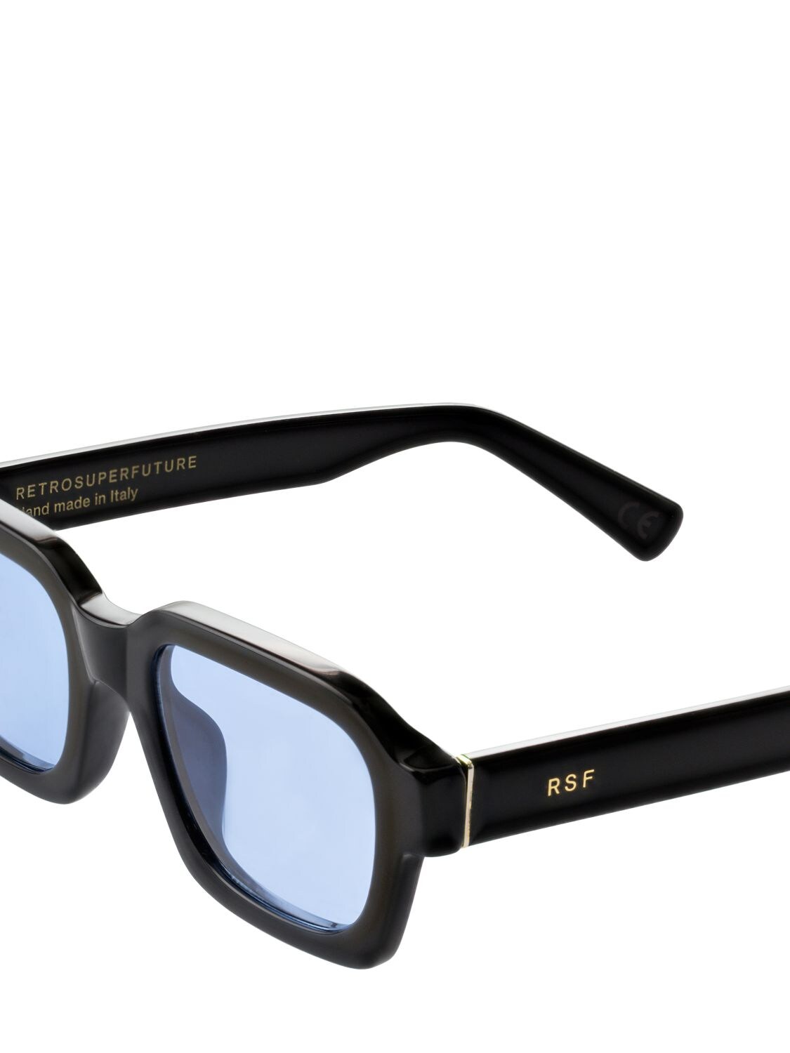 Shop Retrosuperfuture Caro Azure Acetate Sunglasses In Black,l.blue