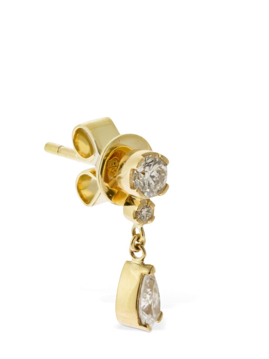 Shop Sophie Bille Brahe 18kt Goutte Diamond Mono Earring In Crystal,gold
