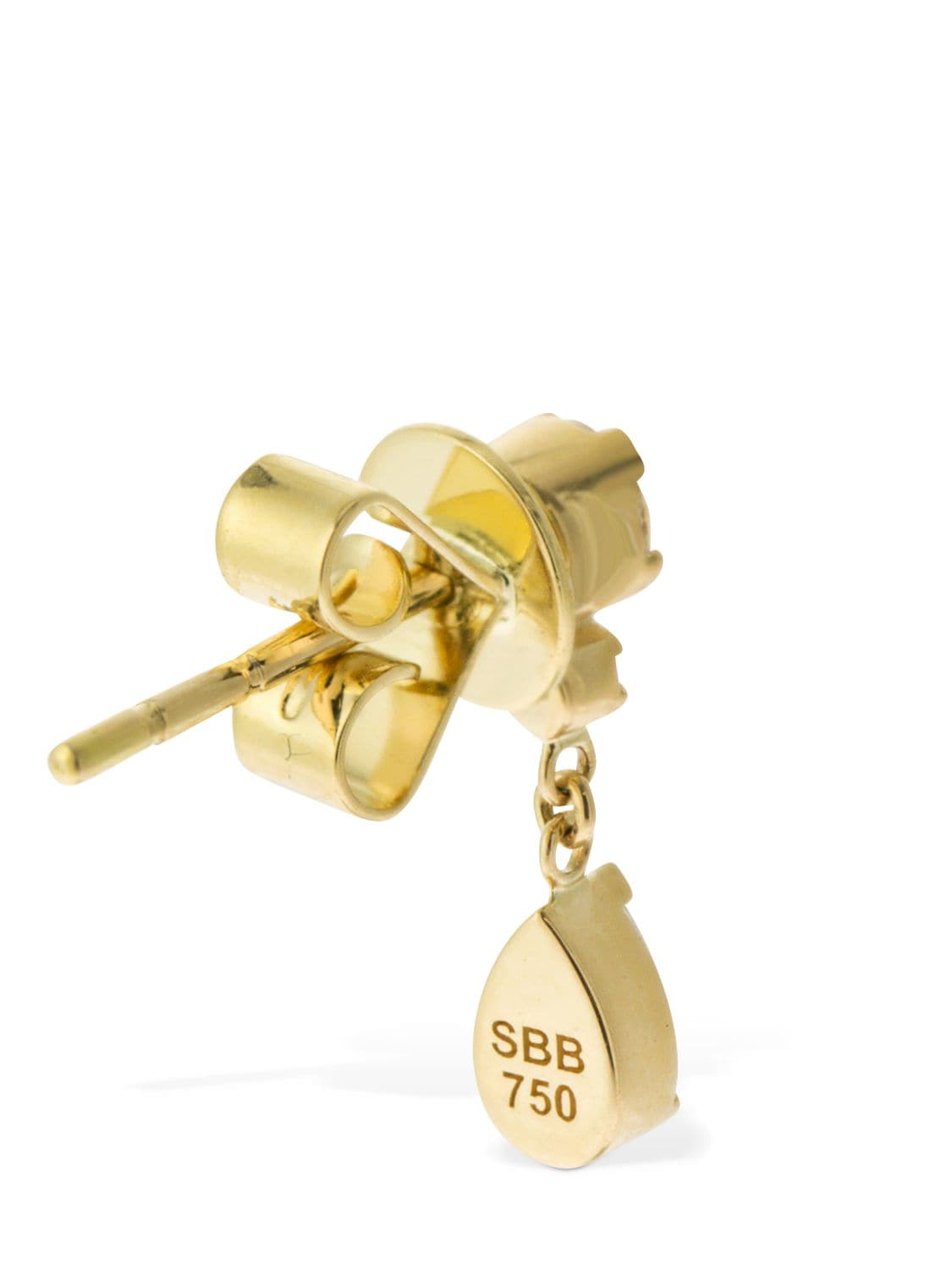 Shop Sophie Bille Brahe 18kt Goutte Diamond Mono Earring In Crystal,gold