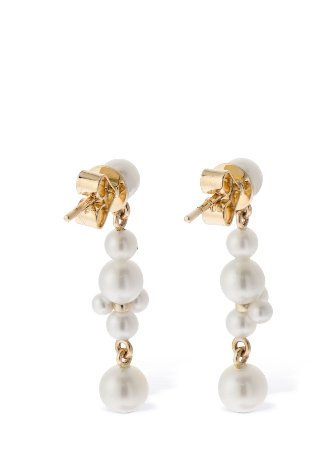 Shop Sophie Bille Brahe 14kt & Pearl Holly Splash Earrings