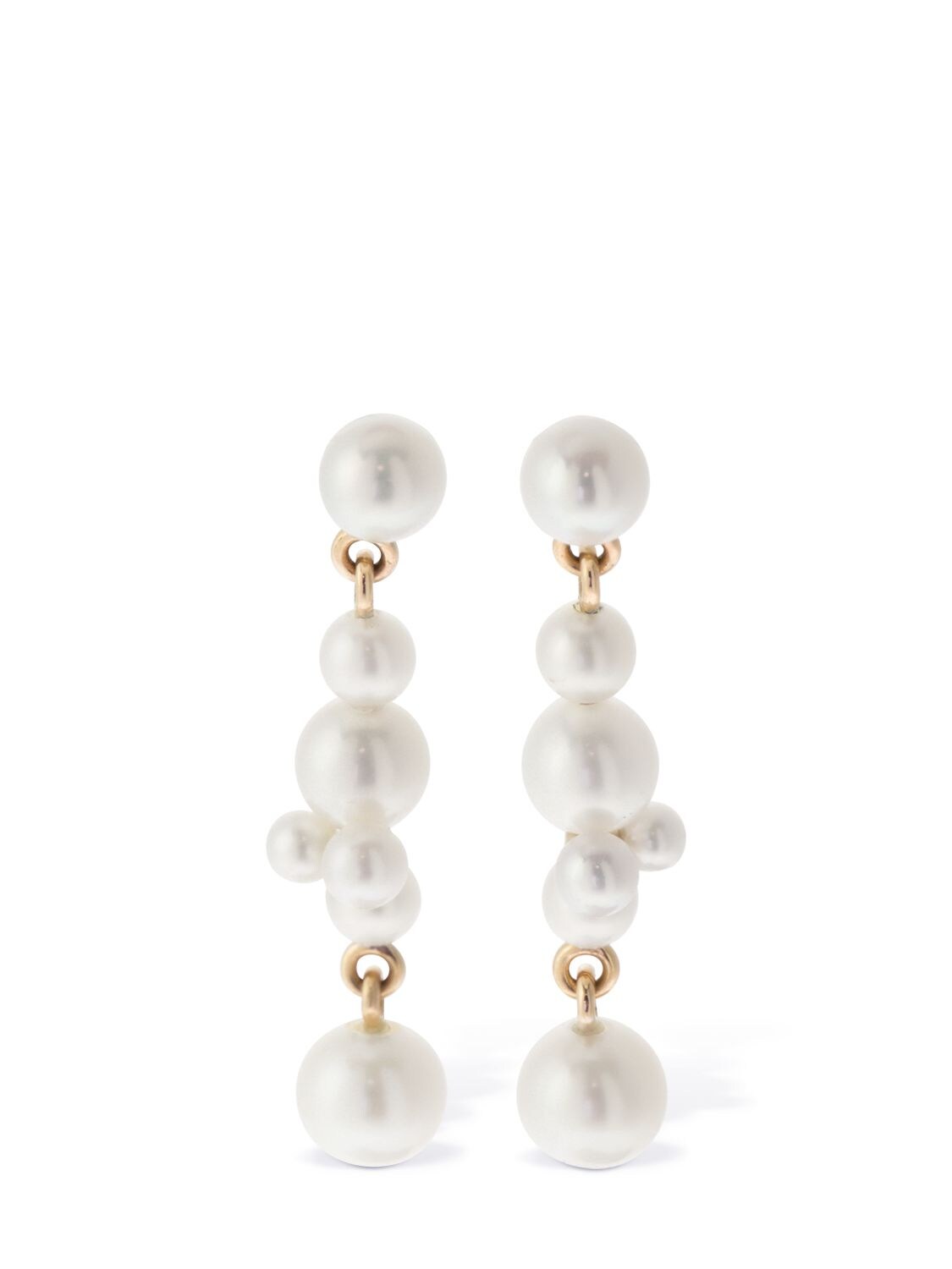 Image of 14kt & Pearl Holly Splash Earrings
