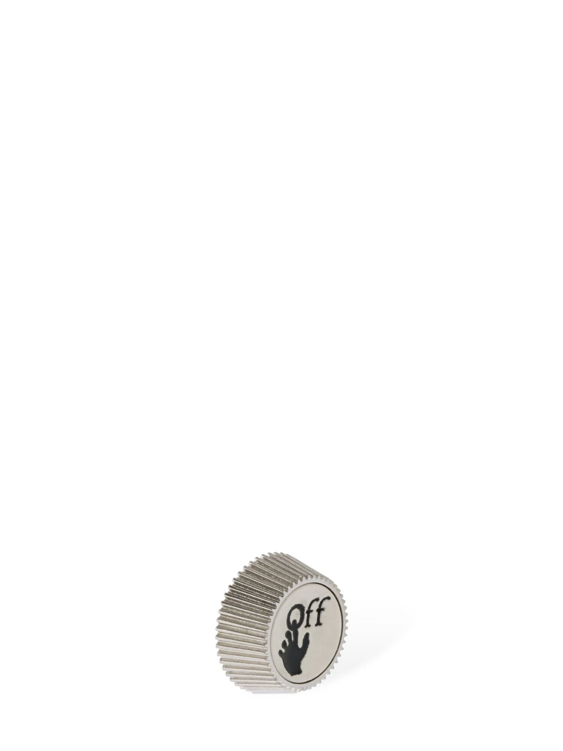 Off-white Hand Off Button Mono Earring In Silber,schwarz