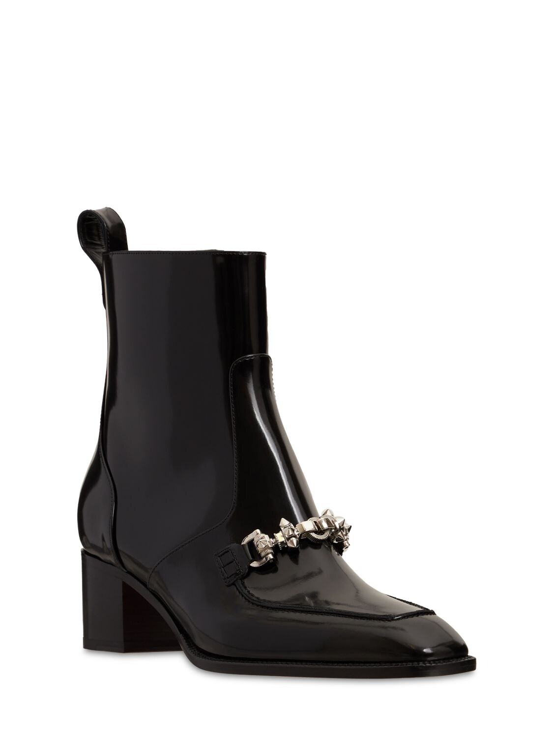 Christian Louboutin Black Mayerswing Chain-embellished Ankle Boots ...