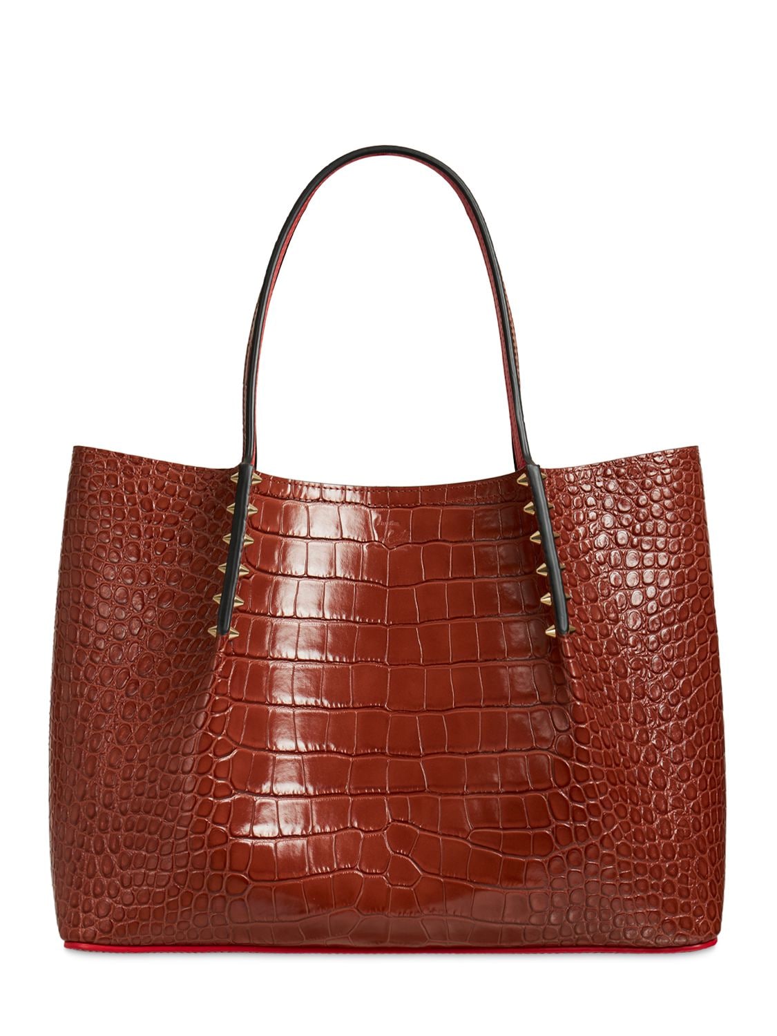 CHRISTIAN LOUBOUTIN CABAROCK CROC EMBOSSED LEATHER TOTE BAG,74IG6O033-QZCZMW2