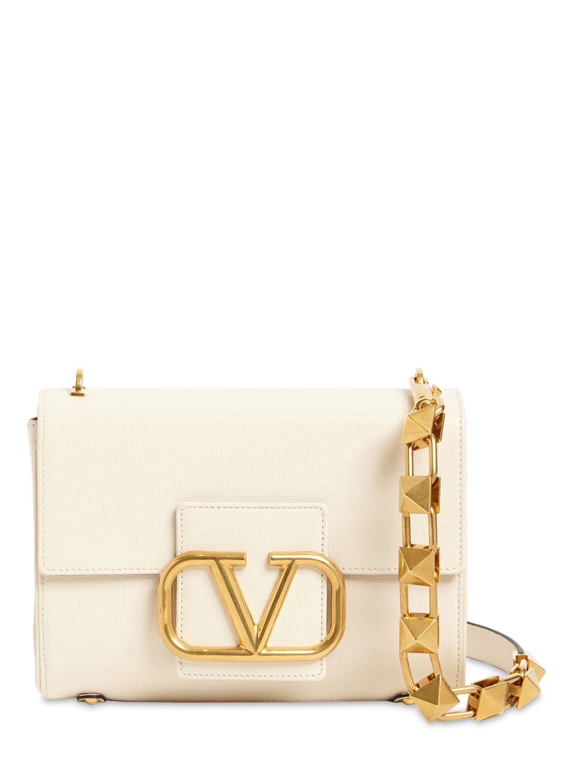 Valentino Vsling Small Grainy Leather Wallet On Chain Women's