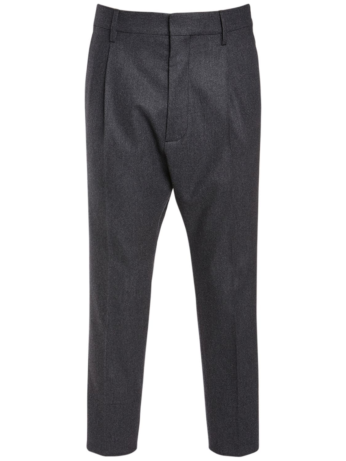Dsquared2 Pleated Aviator Wool Blend Pants In Grey