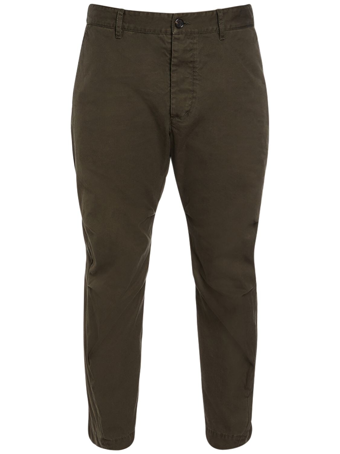 Dsquared2 Skipper Cotton Chino Pants In Military Green