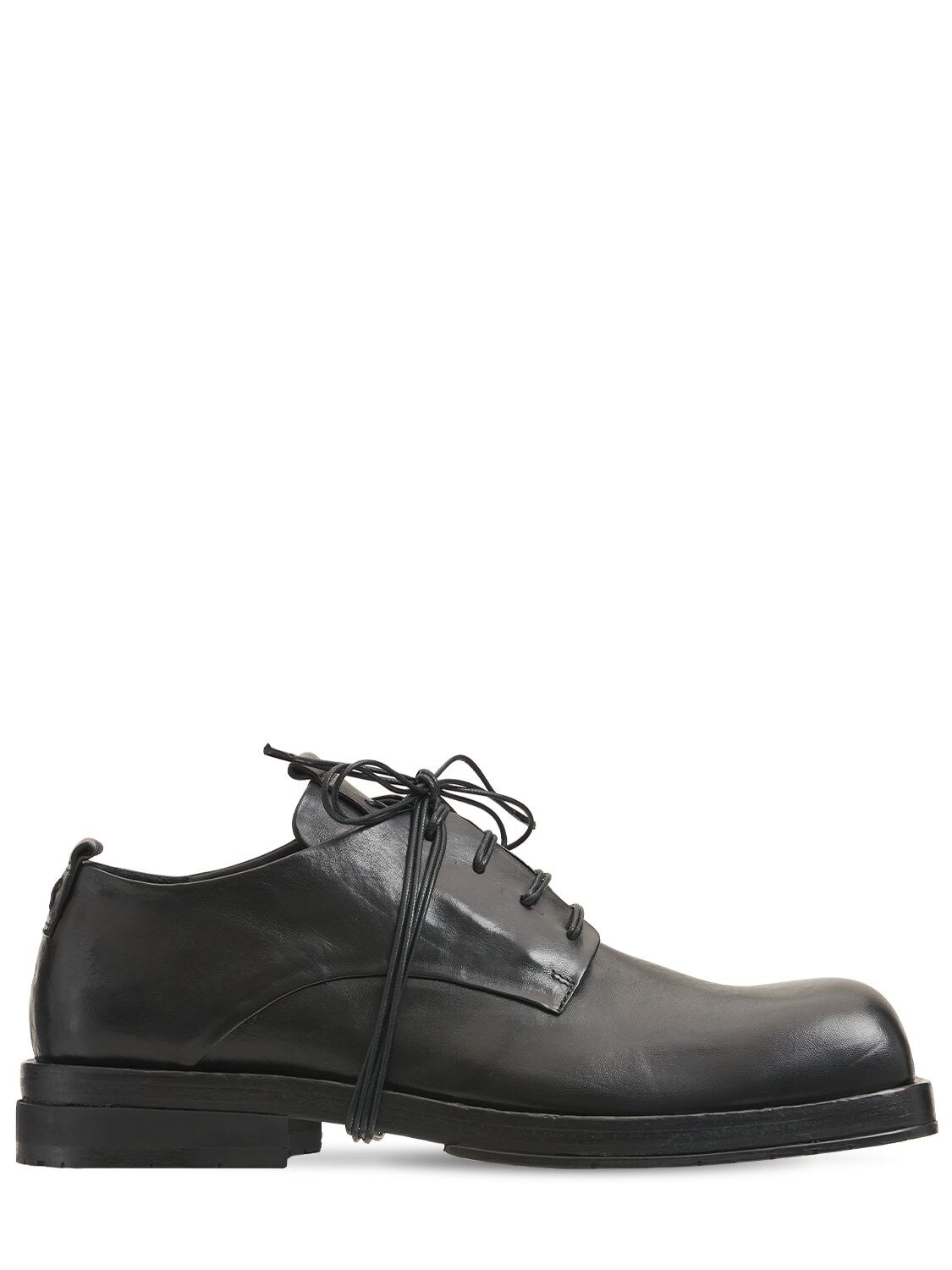 Ernesto Dolani Ruvido Leather Lace-up Derby Shoes In Black