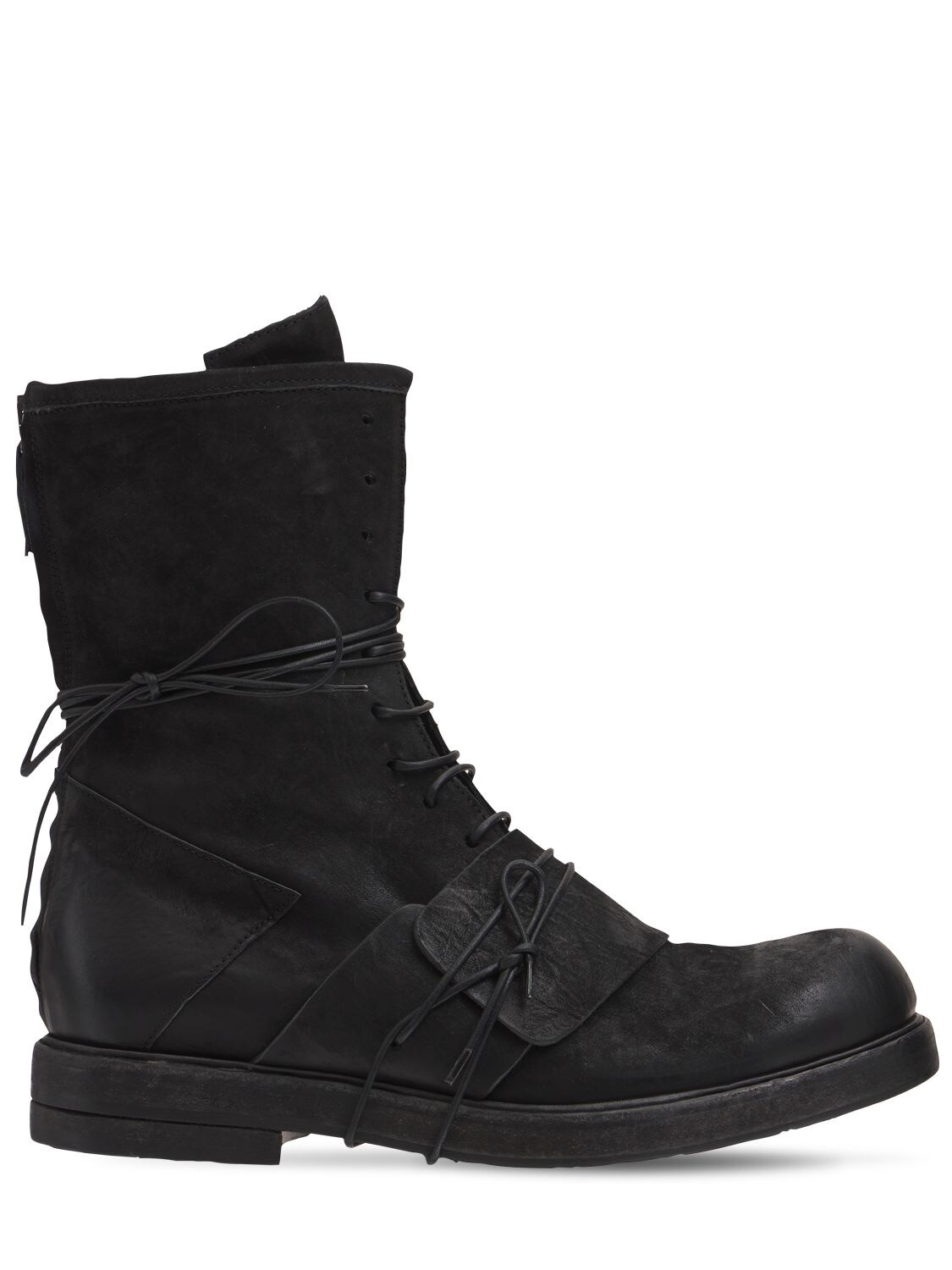 Ernesto Dolani Bruto Leather Nabuck Lace Up Boots In 블랙