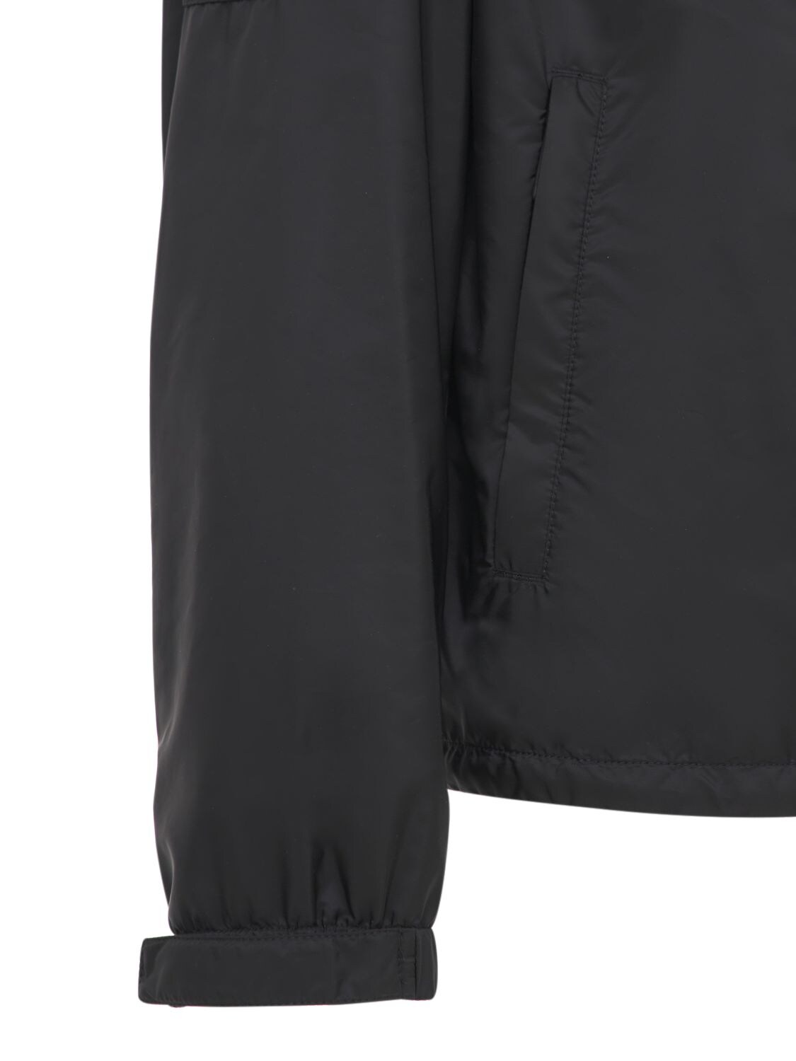 Shop Prada Logo Nylon Jacket In Black