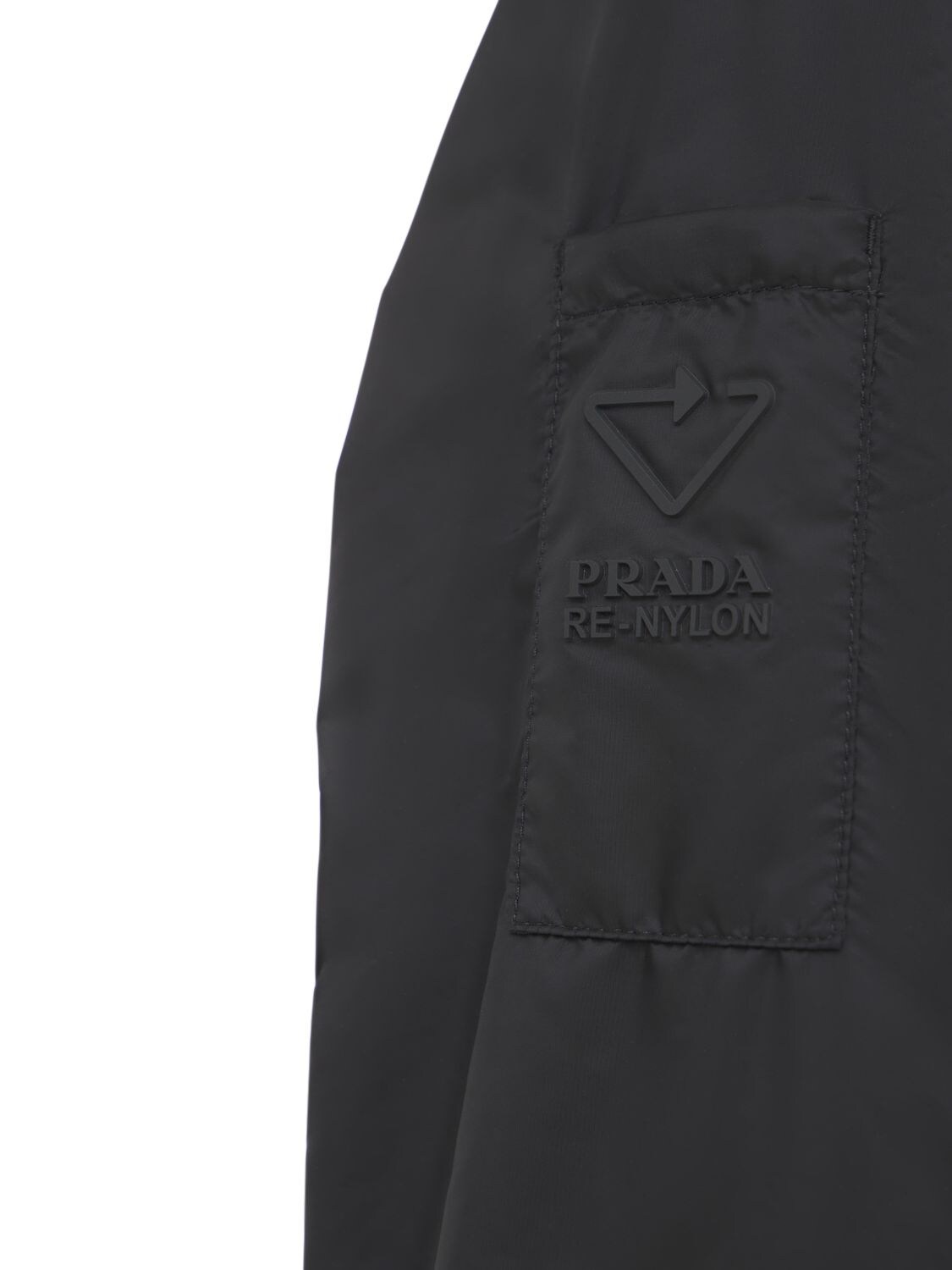 Shop Prada Logo Nylon Jacket In Black