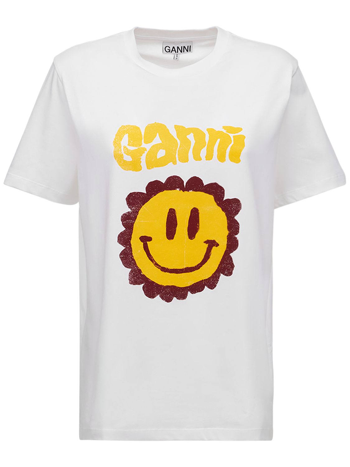 GANNI - Flower organic cotton jersey t 