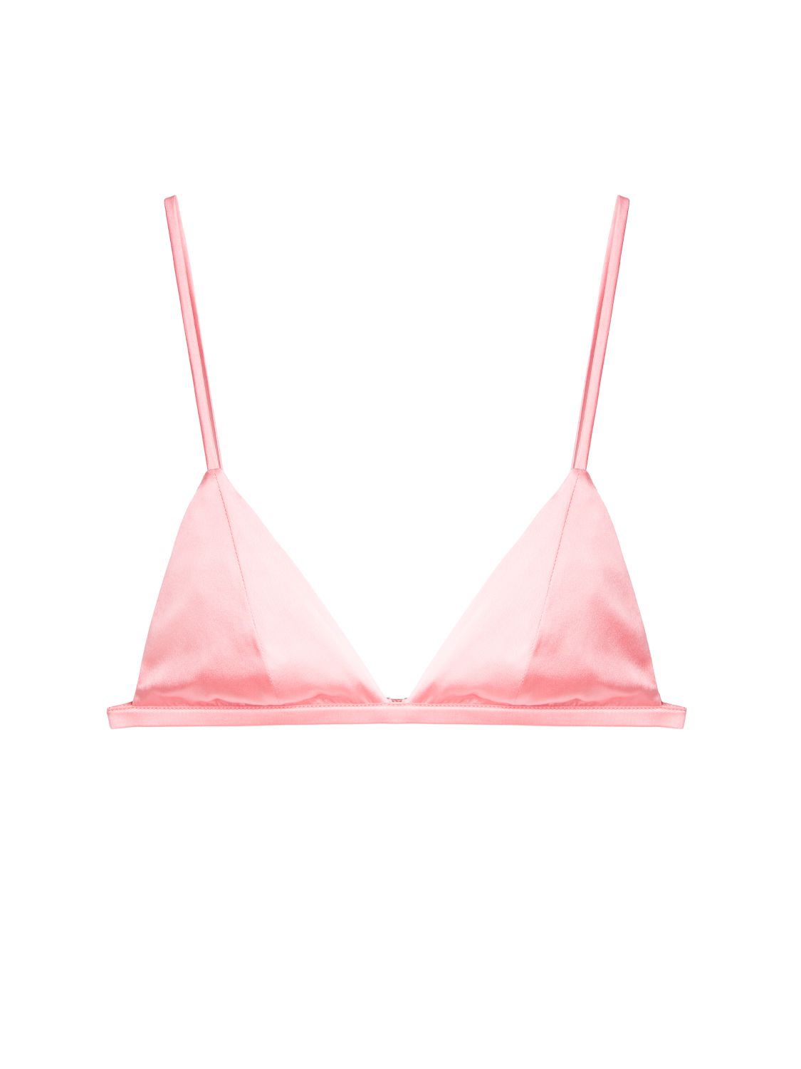 Fleur Du Mal Womens Pink Lemonade Luxe Stretch-silk Triangle Bra M In Pink