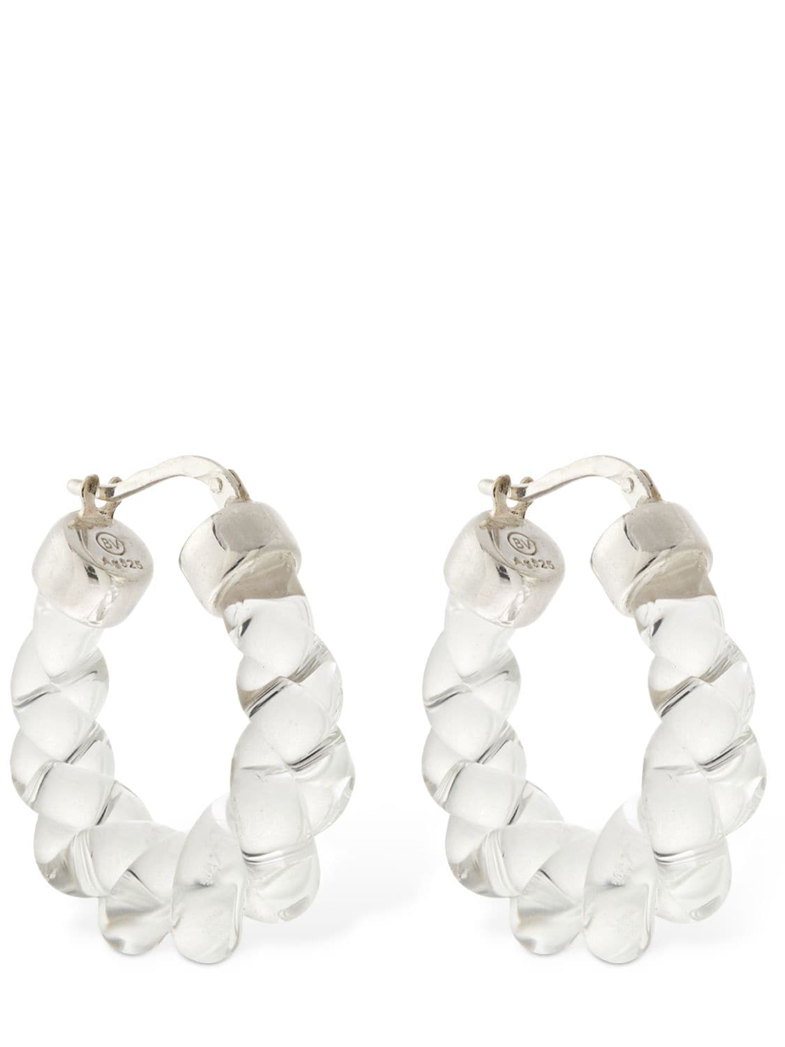 Wrinkled Glass Oval Earrings