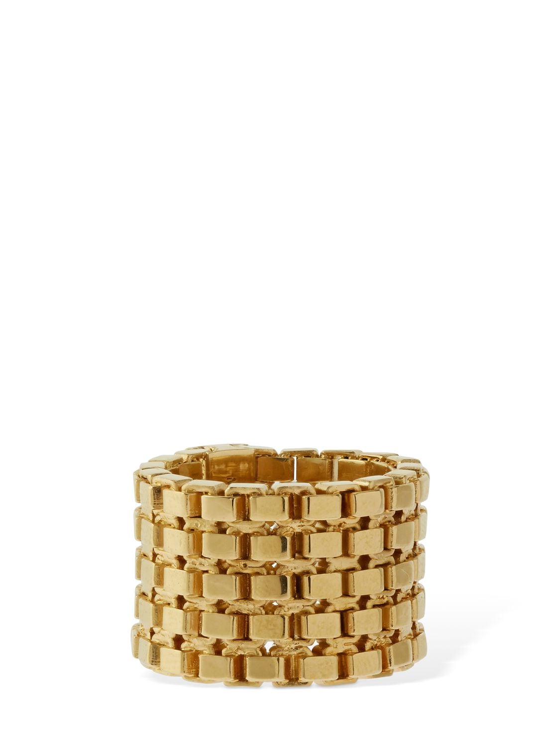 Burberry Gold-plated Chain-link Ring In Light Gold | ModeSens
