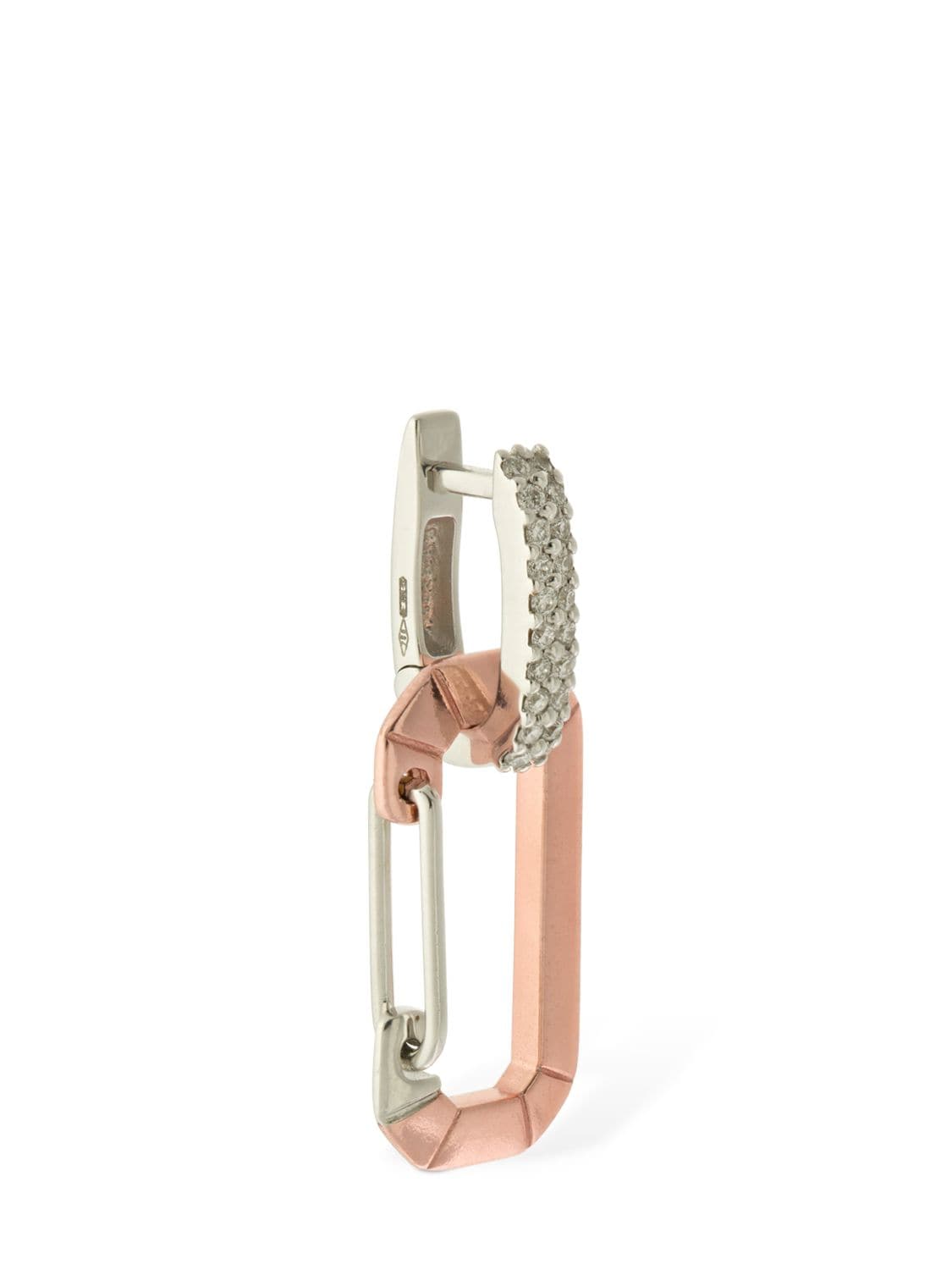 Shop Eéra Chiara 18kt Gold & Diamond Mono Earring In Pink,crystal