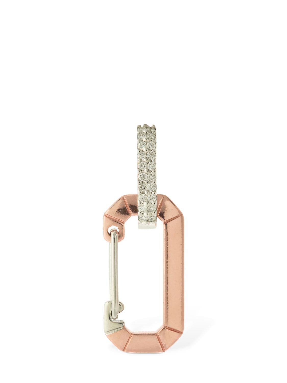 Eéra Chiara 18kt Gold & Diamond Mono Earring In Pink,crystal