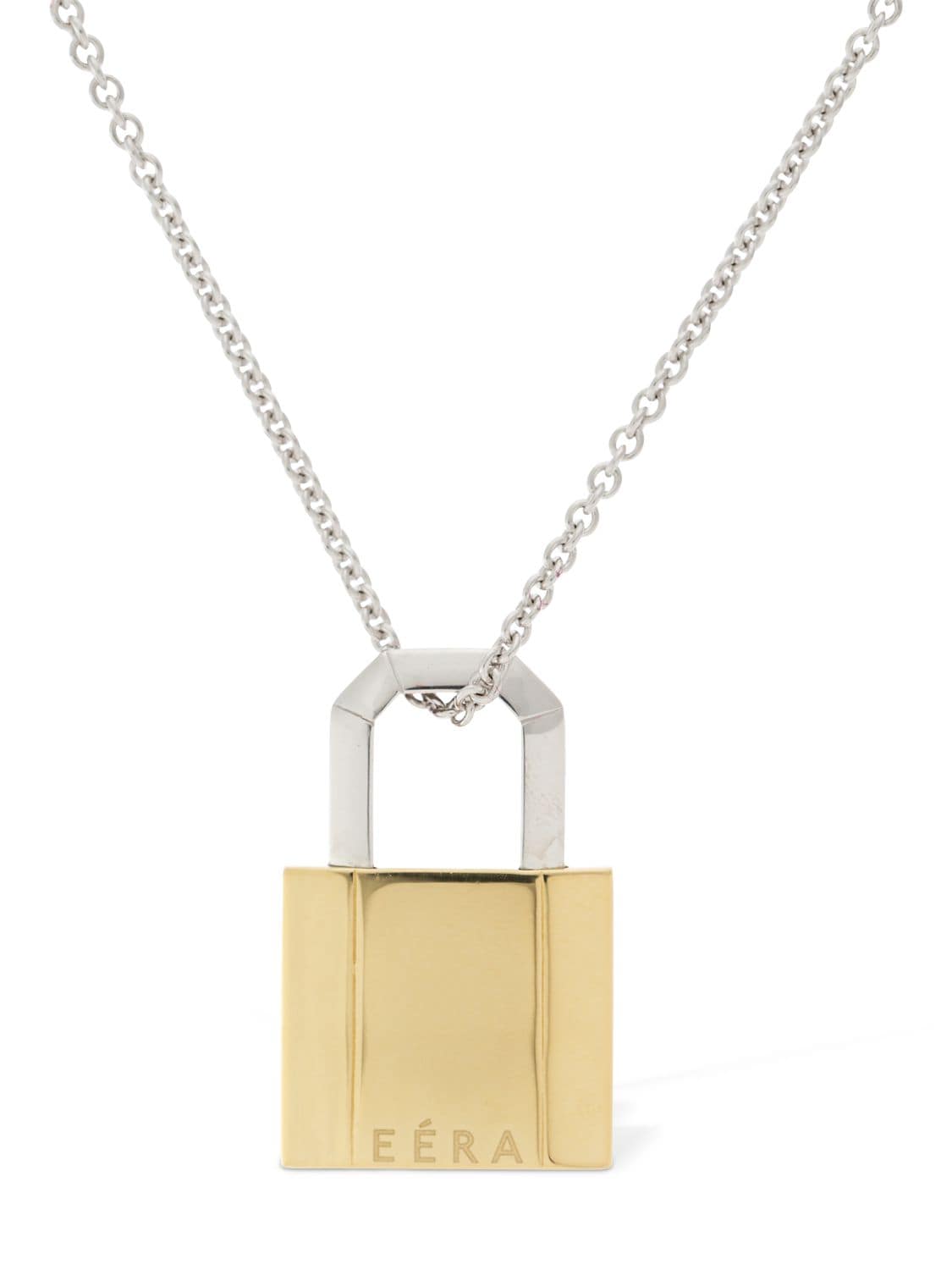 Shop Eéra Lock 18kt Gold Necklace In Gold,silver