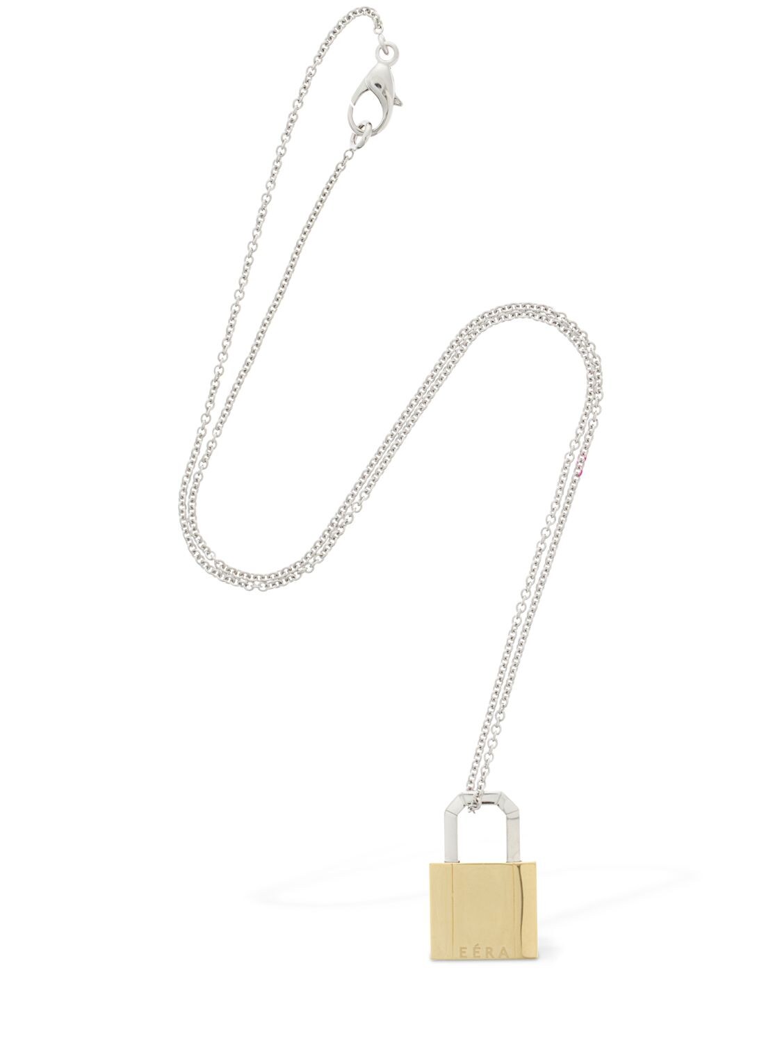 Shop Eéra Lock 18kt Gold Necklace In Gold,silver