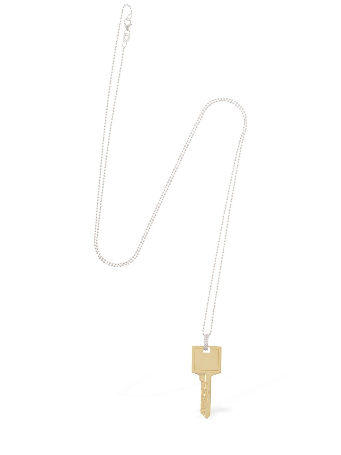 Shop Eéra Key 18kt Gold & Diamond Necklace In Gold,silver