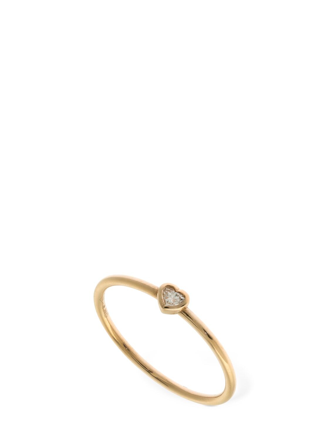 Ag 18kt Rose Gold & Diamond Heart Ring In Rosegold,clear