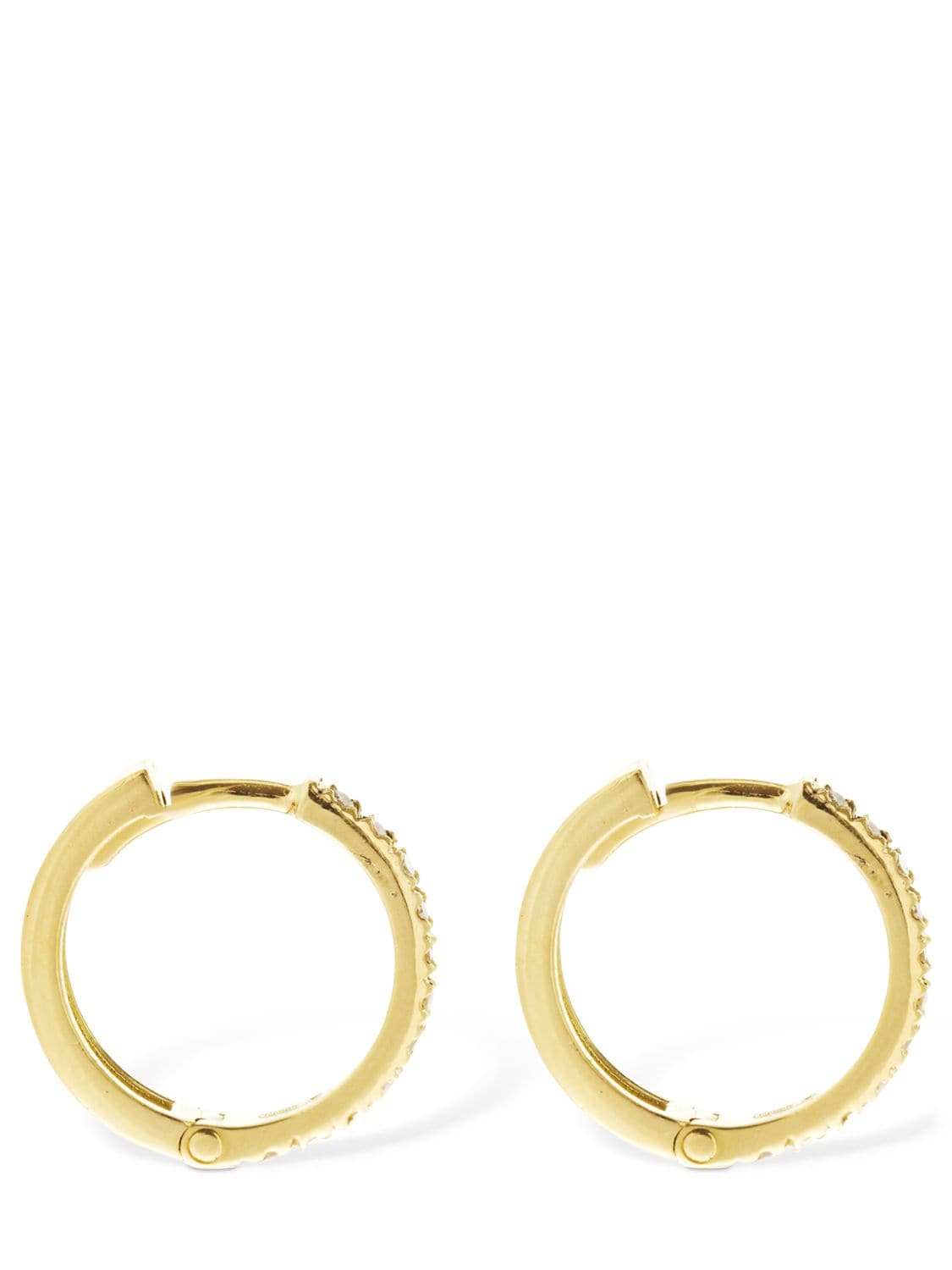 Ag 18kt Gold & Diamond Hoop Earrings