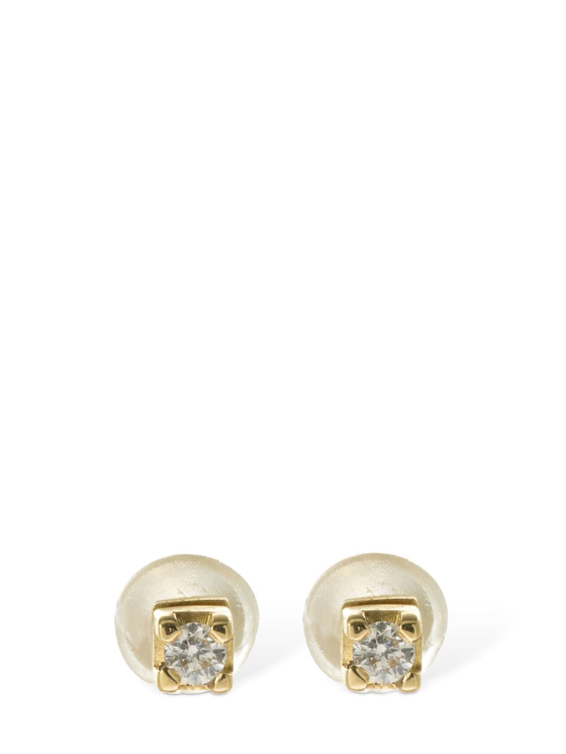 Ag 18kt Gold & Diamond Stud Earrings