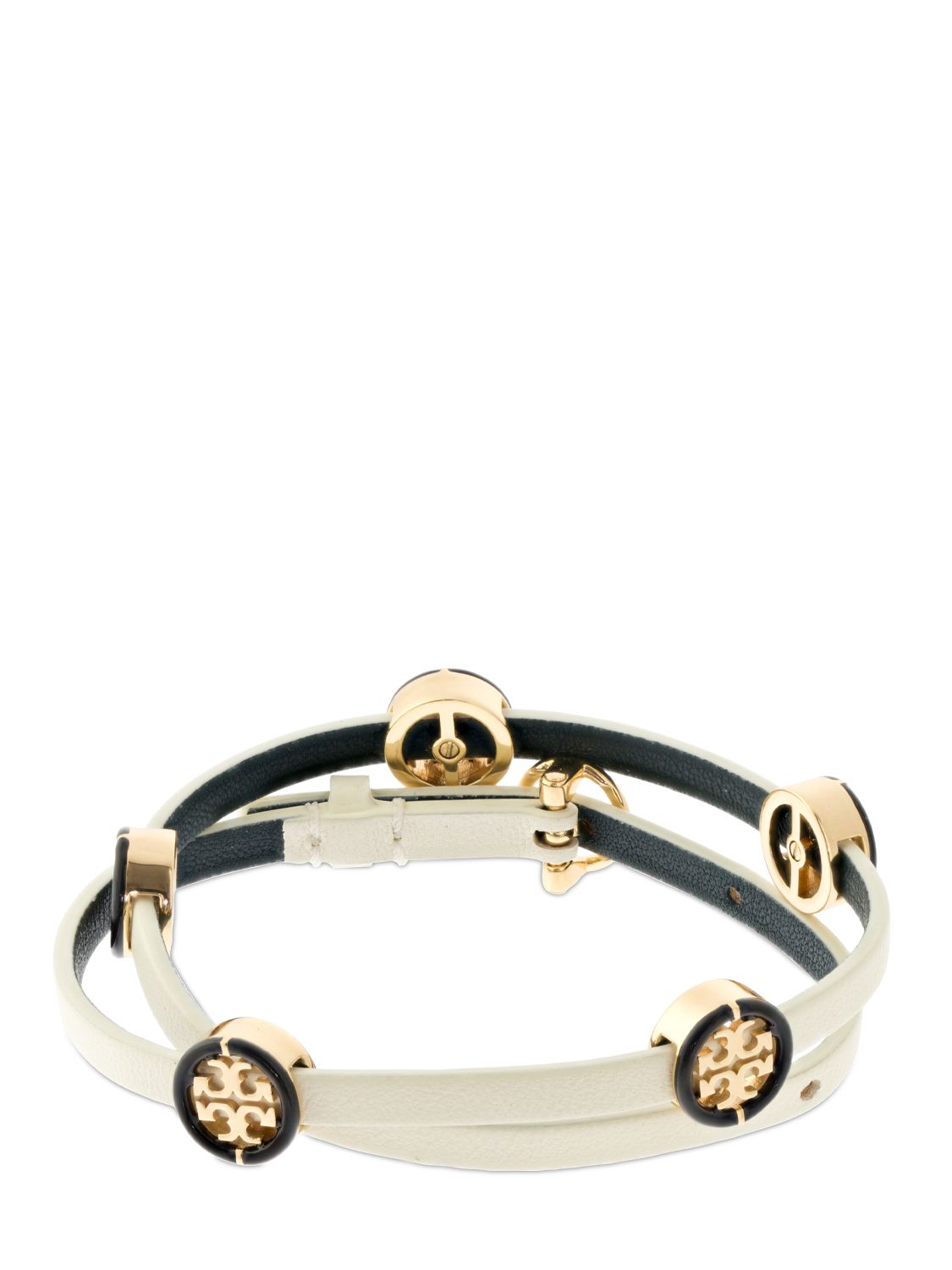 Tory Burch Miller double wrap leather bracelet Luisaviaroma
