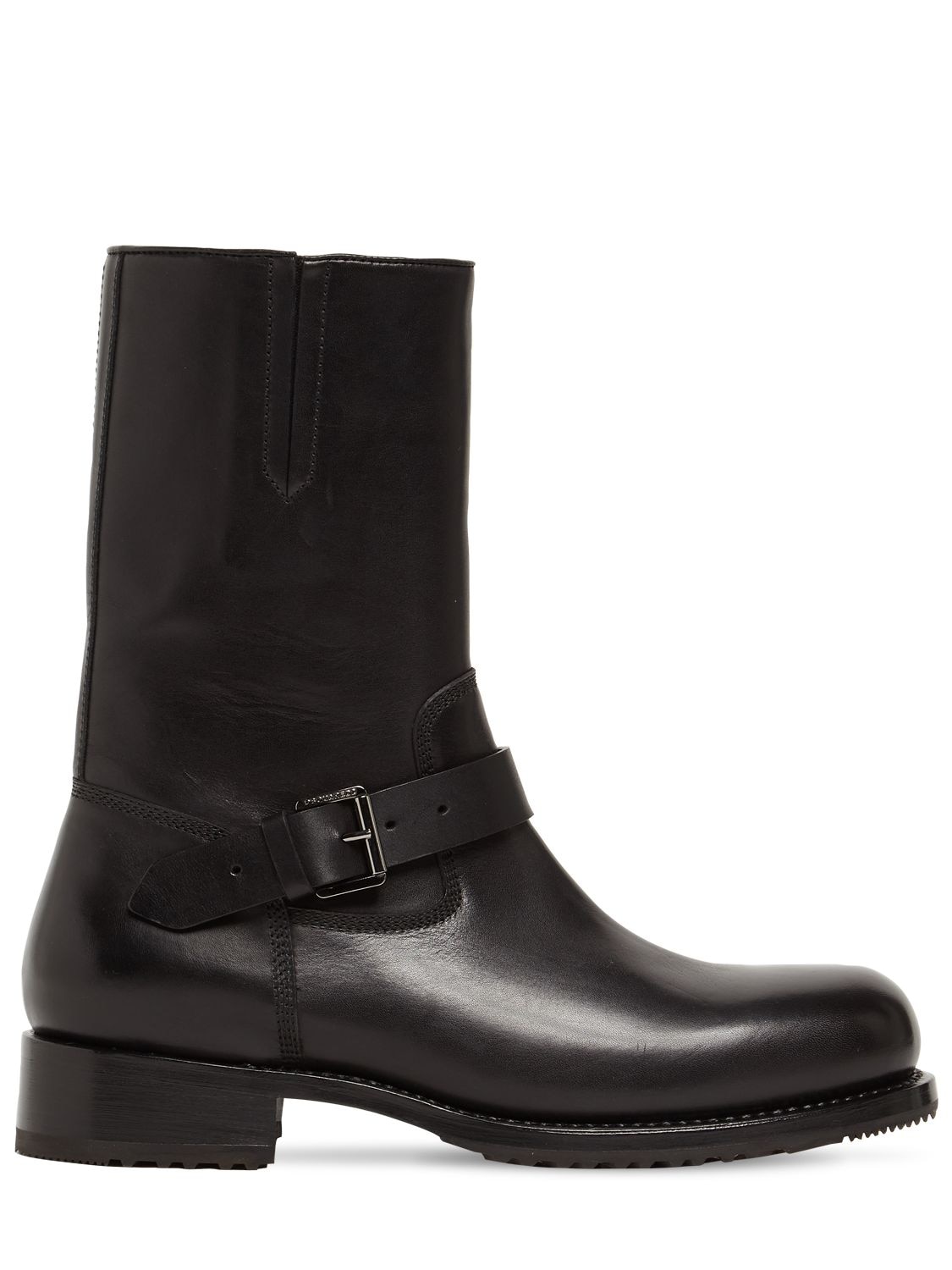 DSQUARED2 ZIP LEATHER RIDER BOOTS,74IGH4004-MJEYNA2