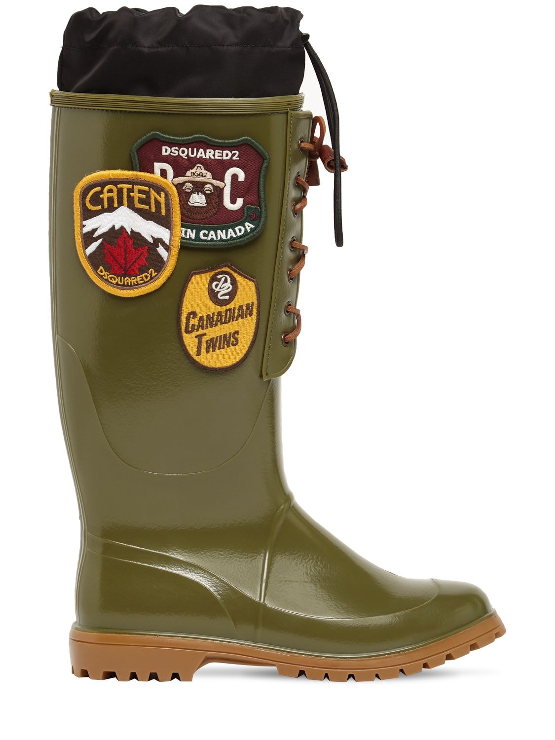 Rubber Rain Boots W/ Patches