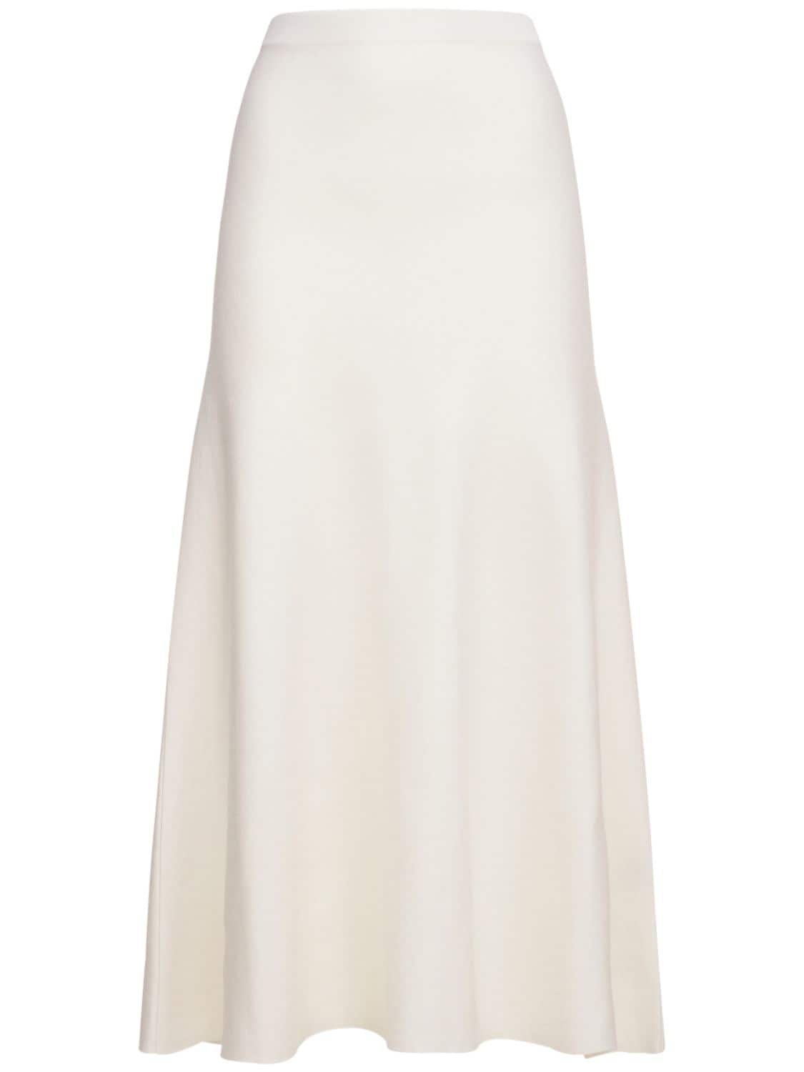 Gabriela Hearst Freddie Wool Blend Knit Midi Skirt In Ivory