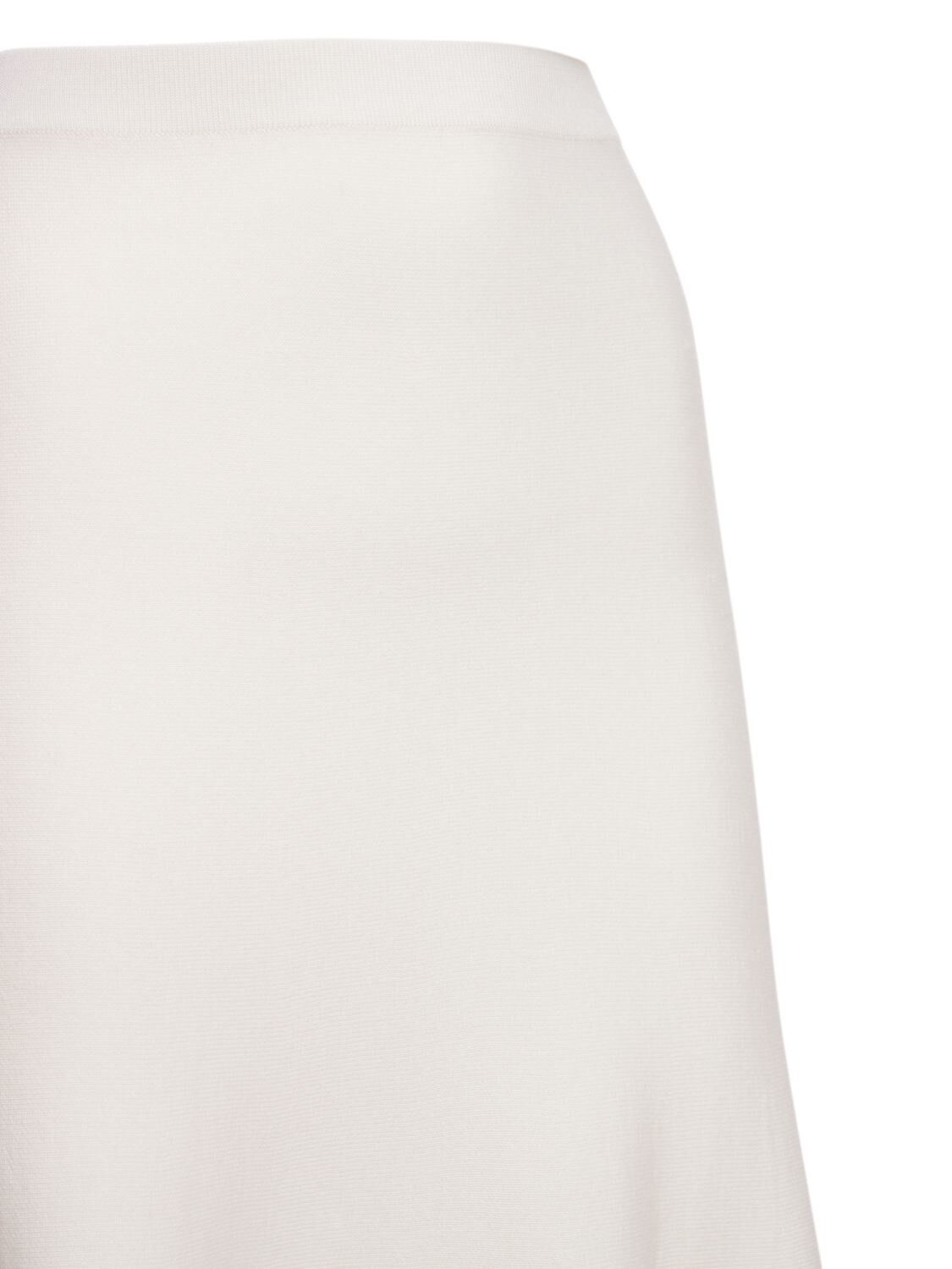 Shop Gabriela Hearst Freddie Wool Blend Knit Midi Skirt In Ivory