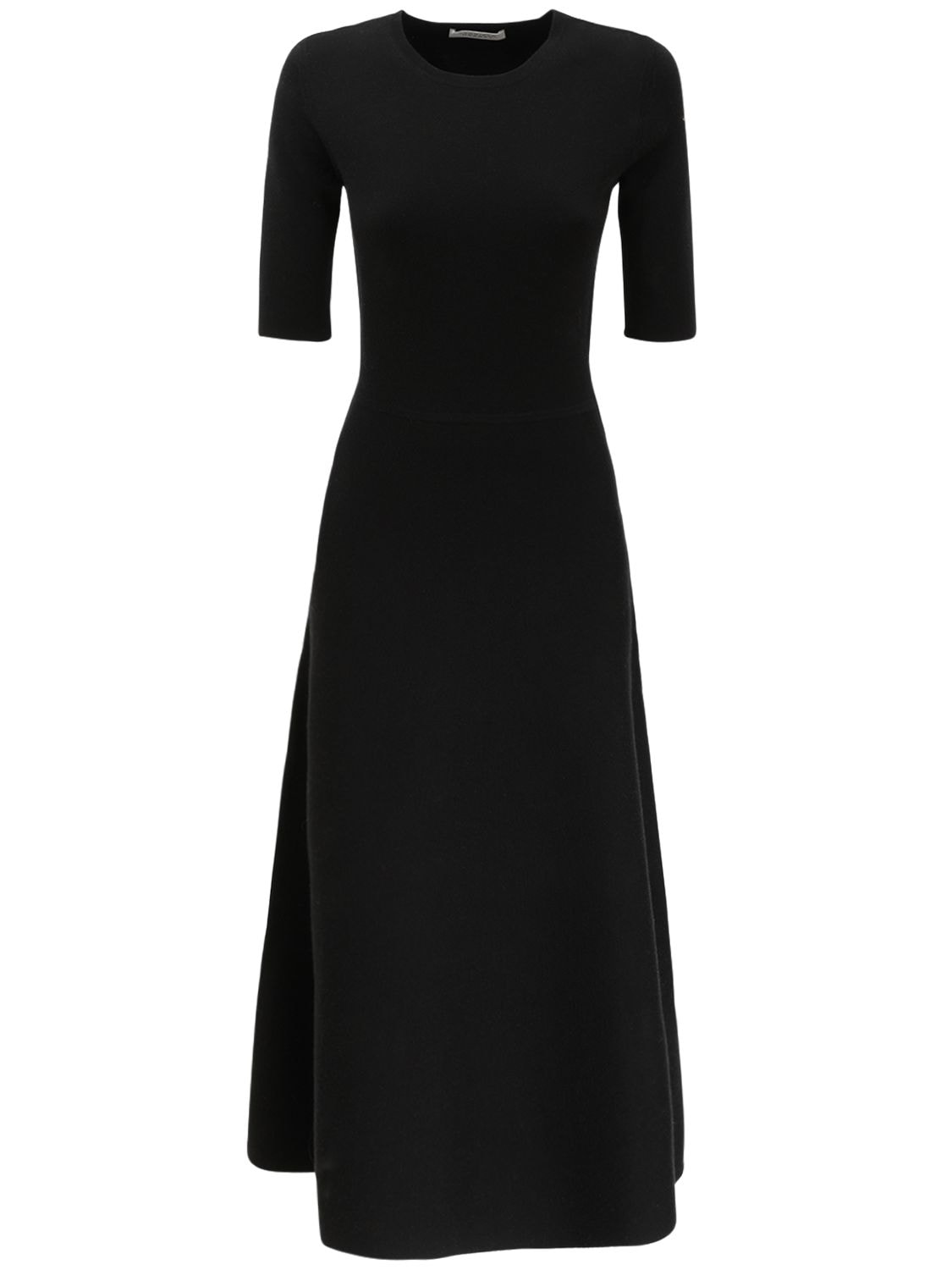 Gabriela Hearst Flared Wool Blend Knit Midi Dress In Black | ModeSens