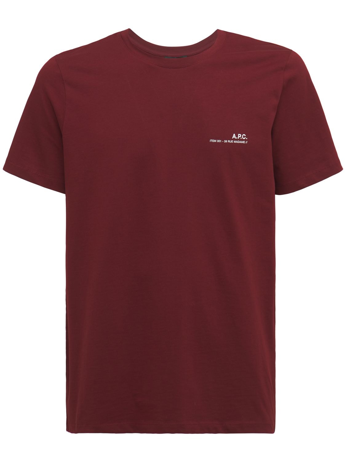 Apc Logo Detail Cotton Jersey T-shirt In Тёмно-красный