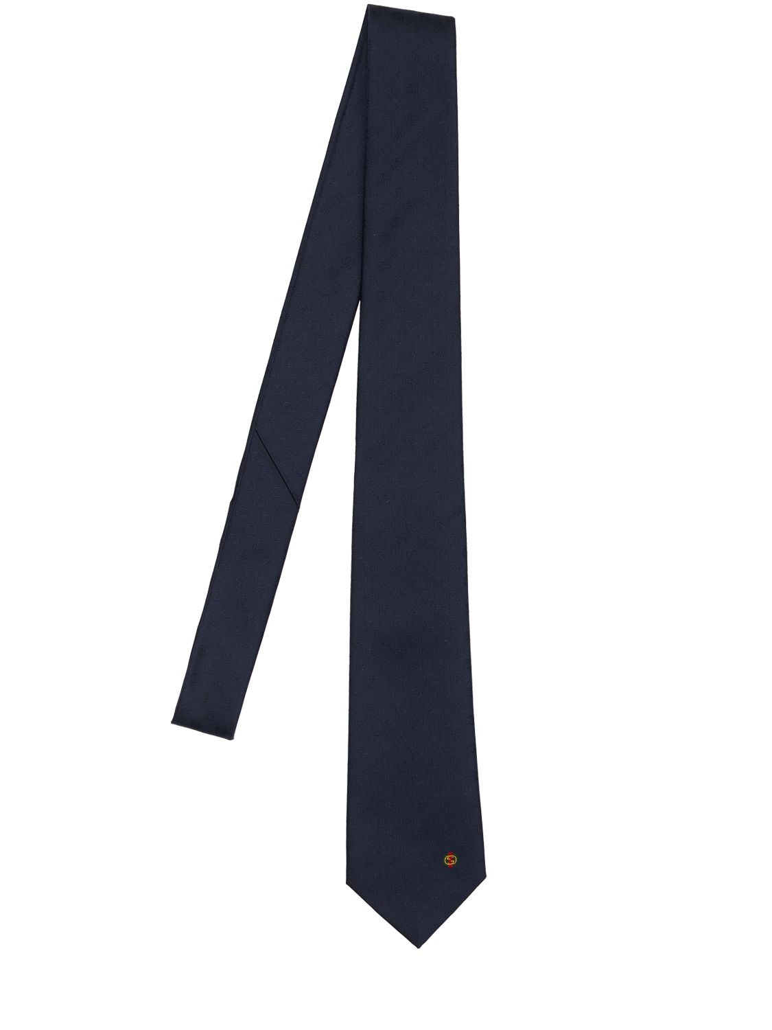 Gucci 7cm Gg Silk Tie In Navy