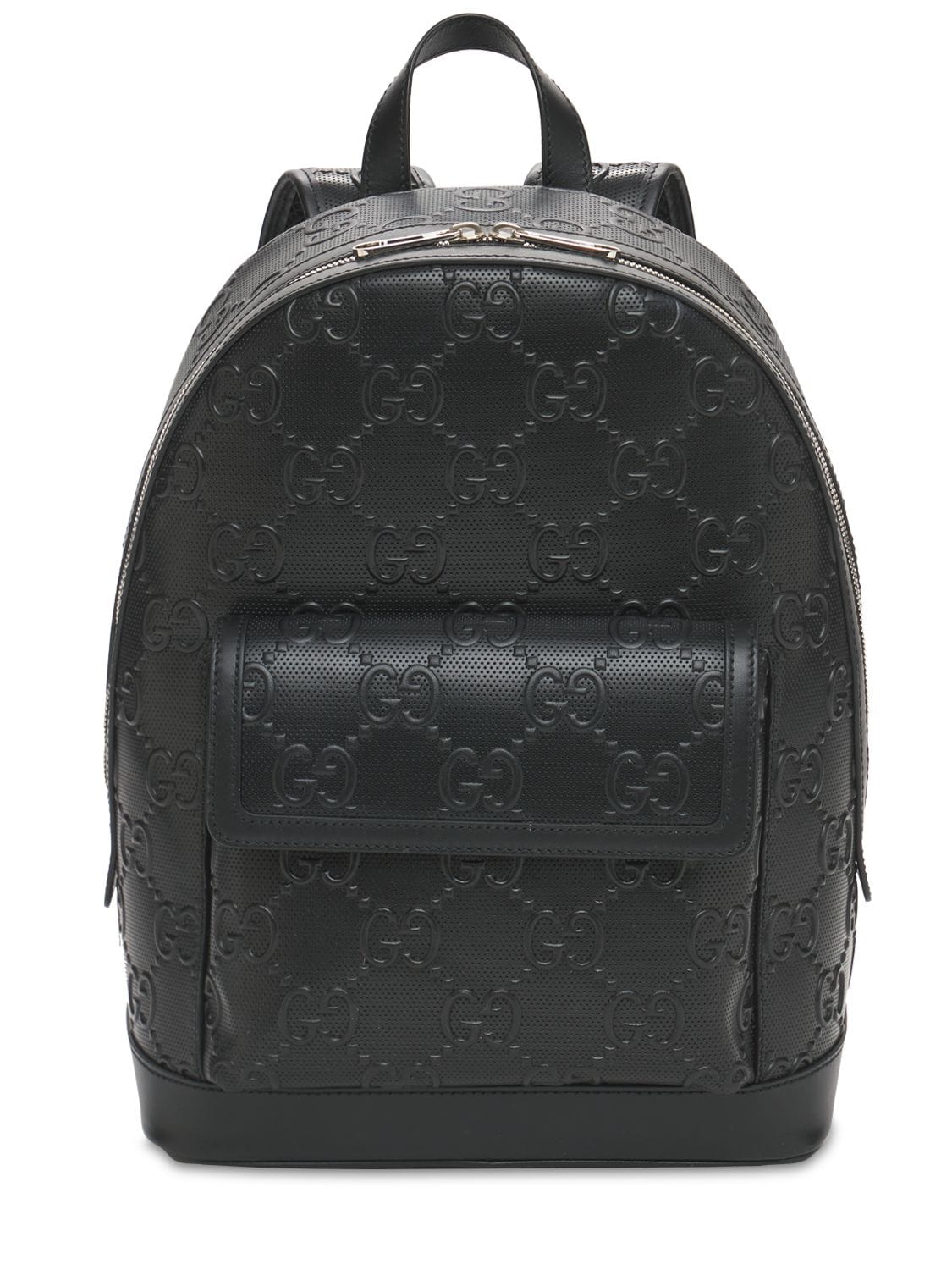 Gg Embossed Leather Backpack