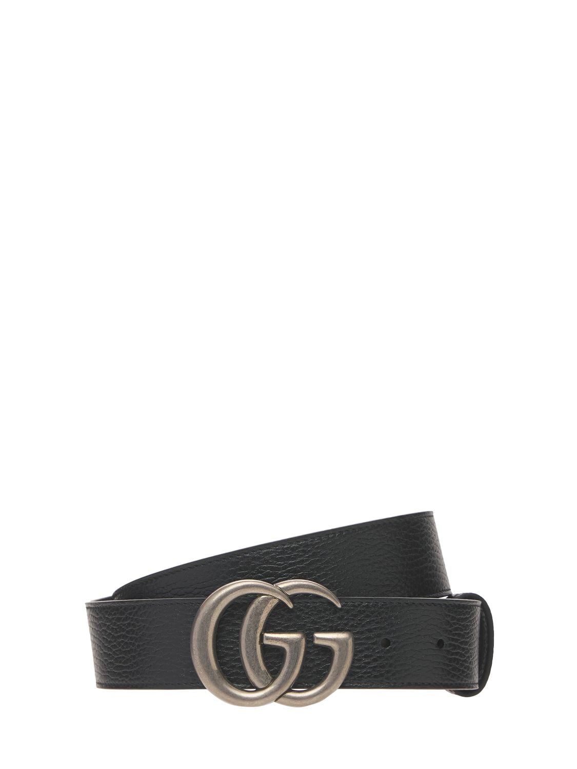 GG Marmont reversible thin belt in white and pink leather