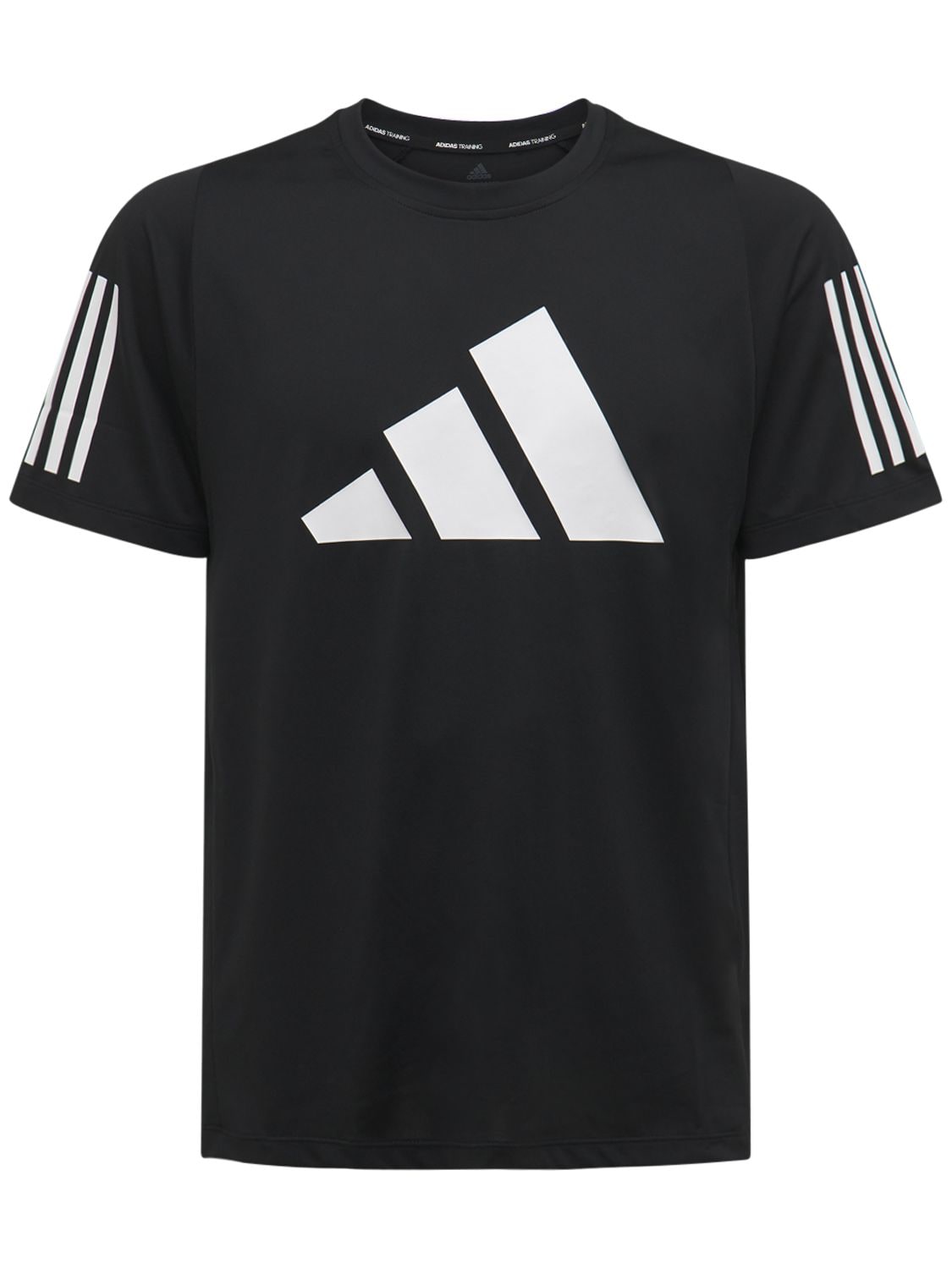 Adidas Originals Adidas Training 3-stripes Bar Logo T-shirt In Black