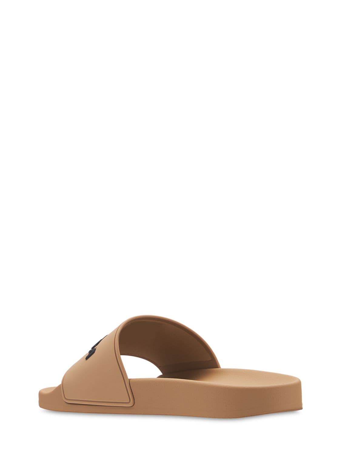 Shop Balenciaga 10mm Pool Rubber Slide Sandals In Beige